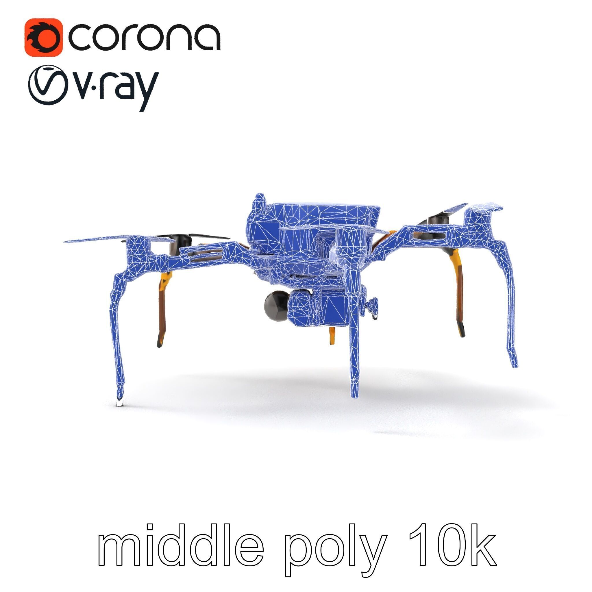 Spider Research Drone Versatile Model Pack Low-poly 3D model_29