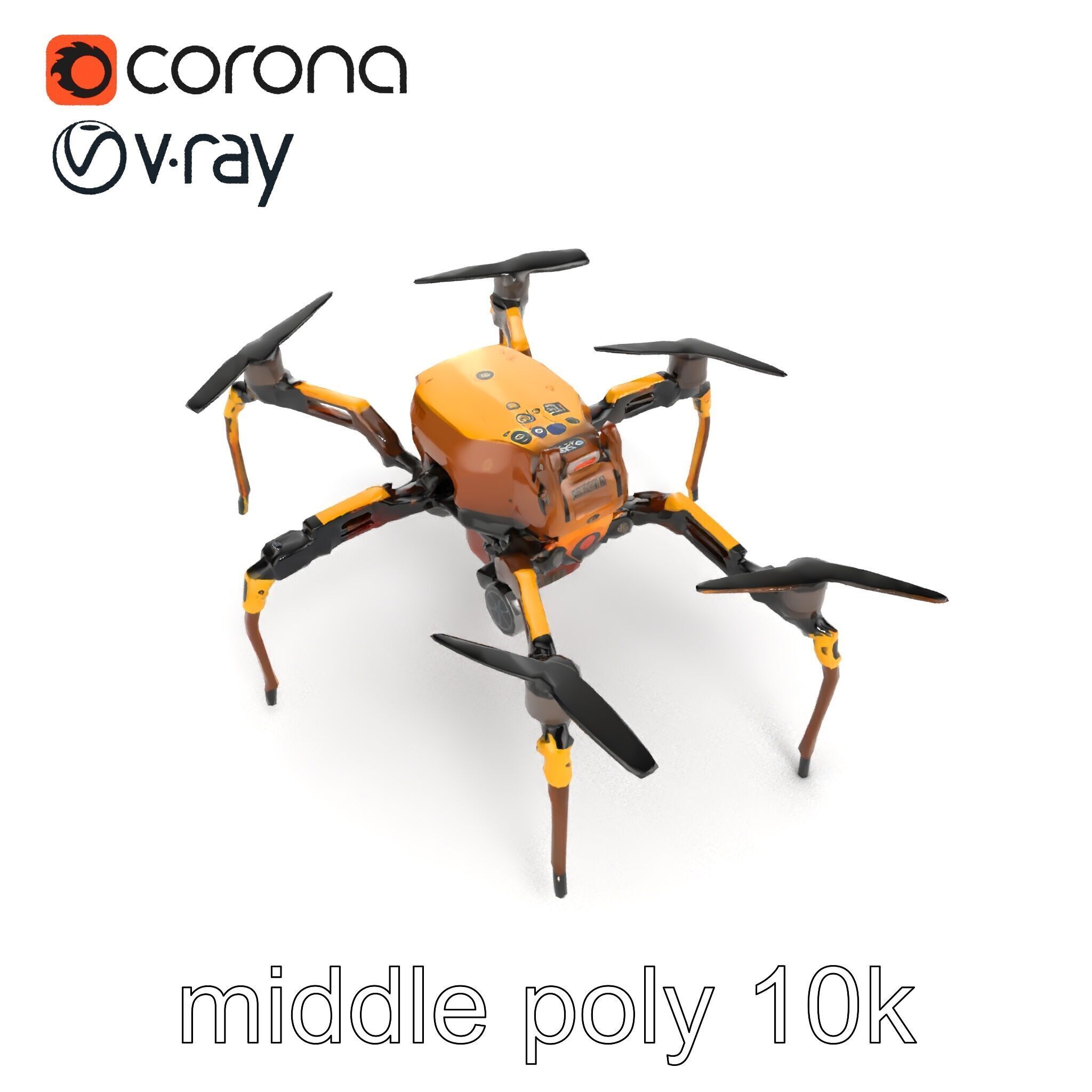Spider Research Drone Versatile Model Pack Low-poly 3D model_22