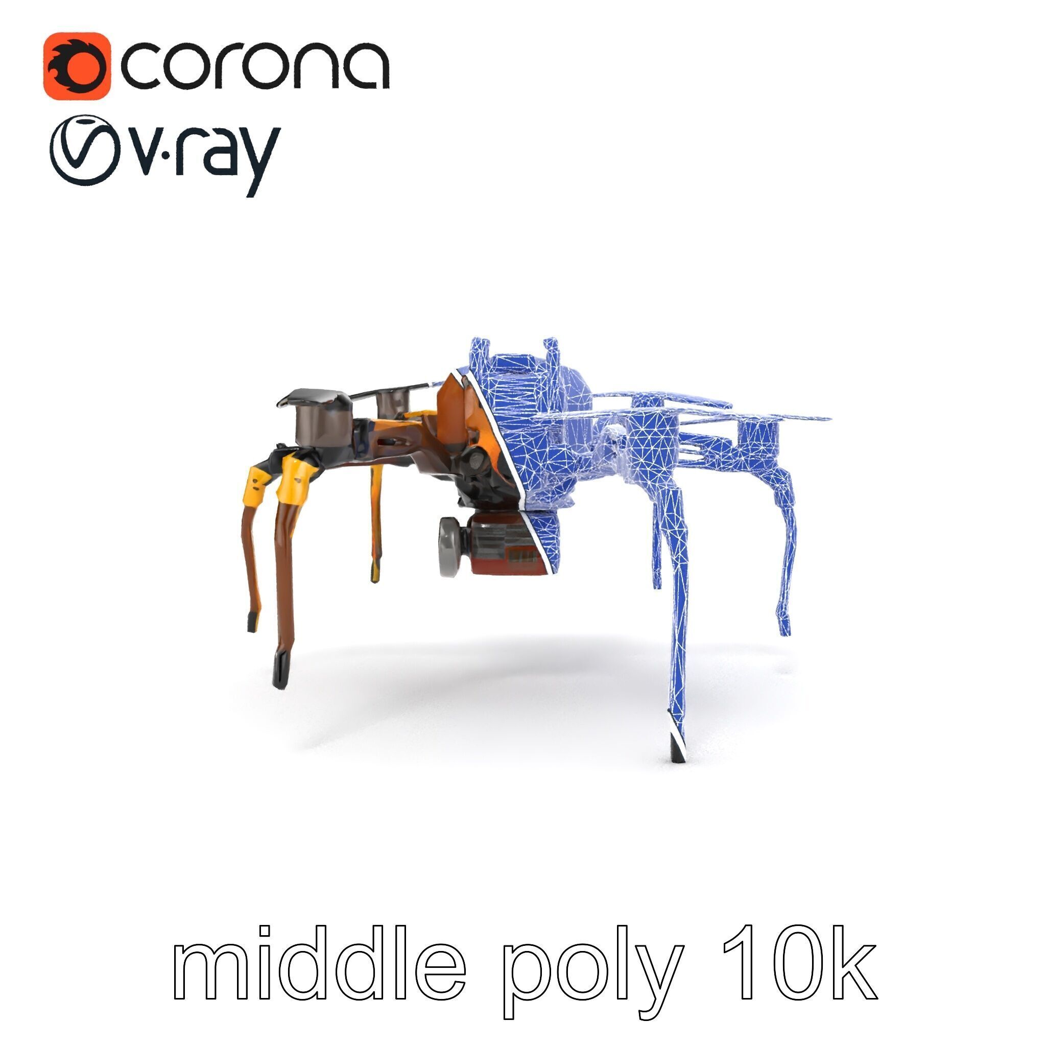 Spider Research Drone Versatile Model Pack Low-poly 3D model_24