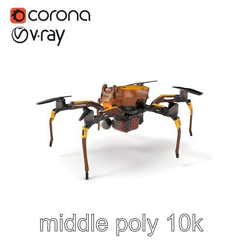 Spider Research Drone Versatile Model Pack Low-poly 3D model