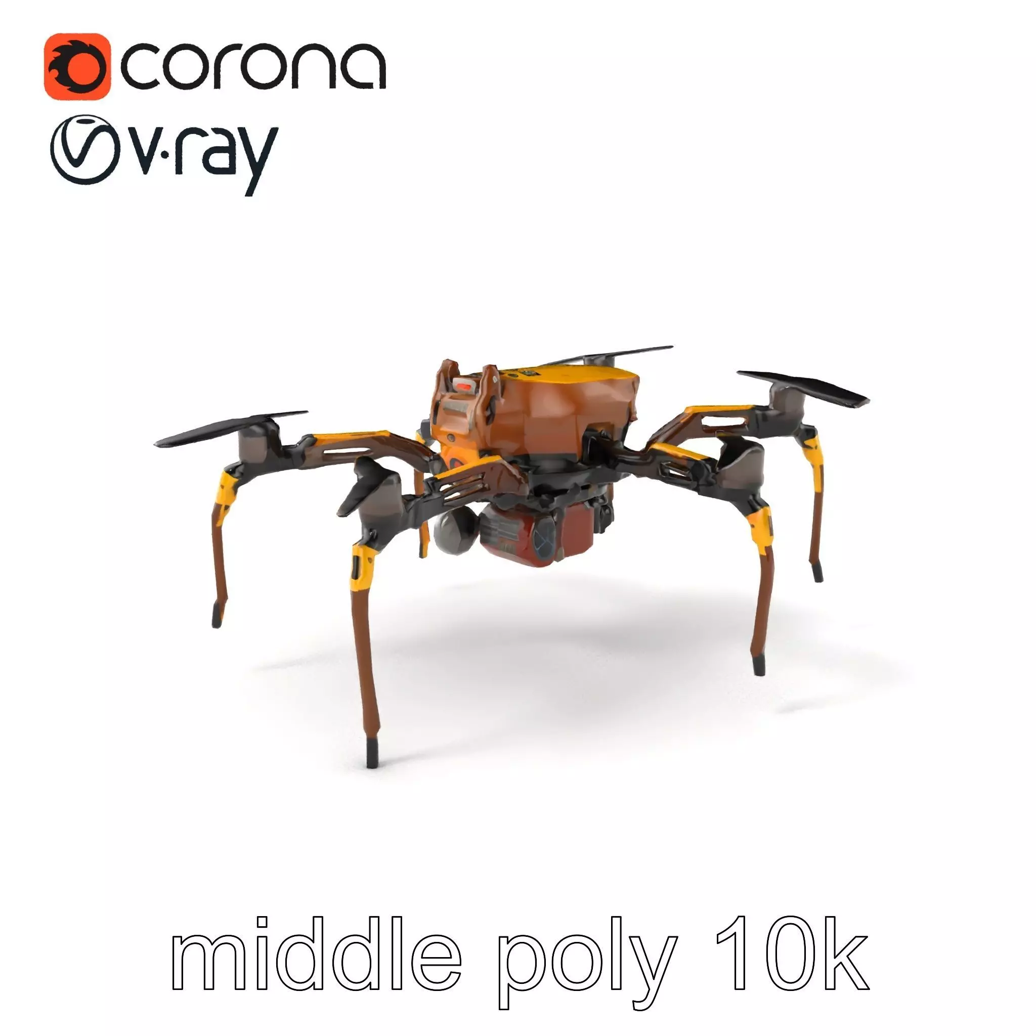 Spider Research Drone Versatile Model Pack Low-poly 3D model_0