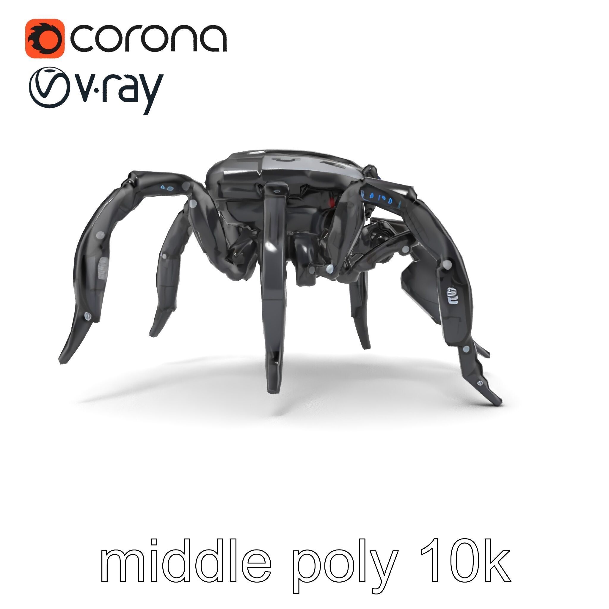 Arachnid Security Bot with Eight Limbs Model Pack Low-poly 3D model_23