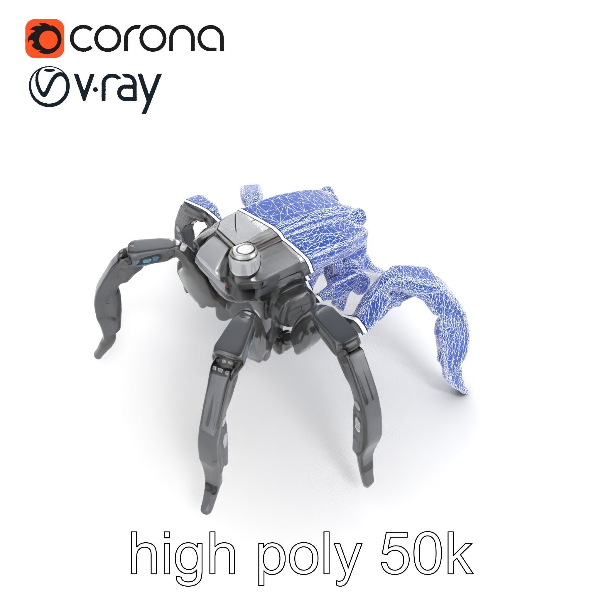 Arachnid Security Bot with Eight Limbs Model Pack Low-poly 3D model_28