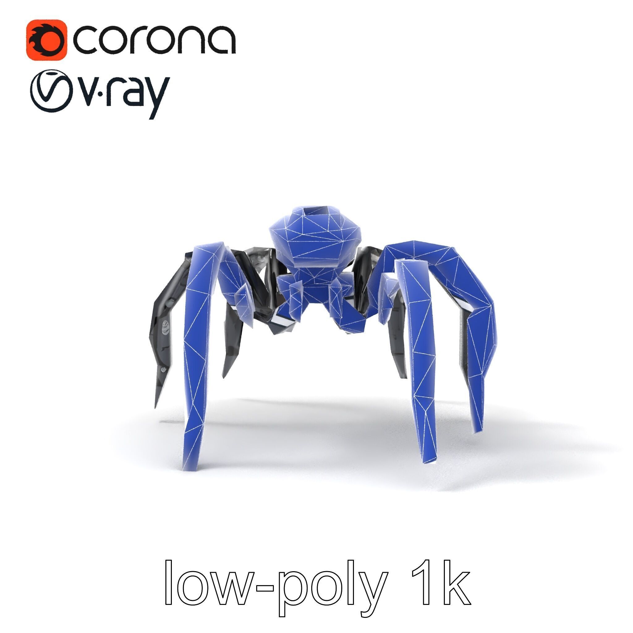 Arachnid Security Bot with Eight Limbs Model Pack Low-poly 3D model_22