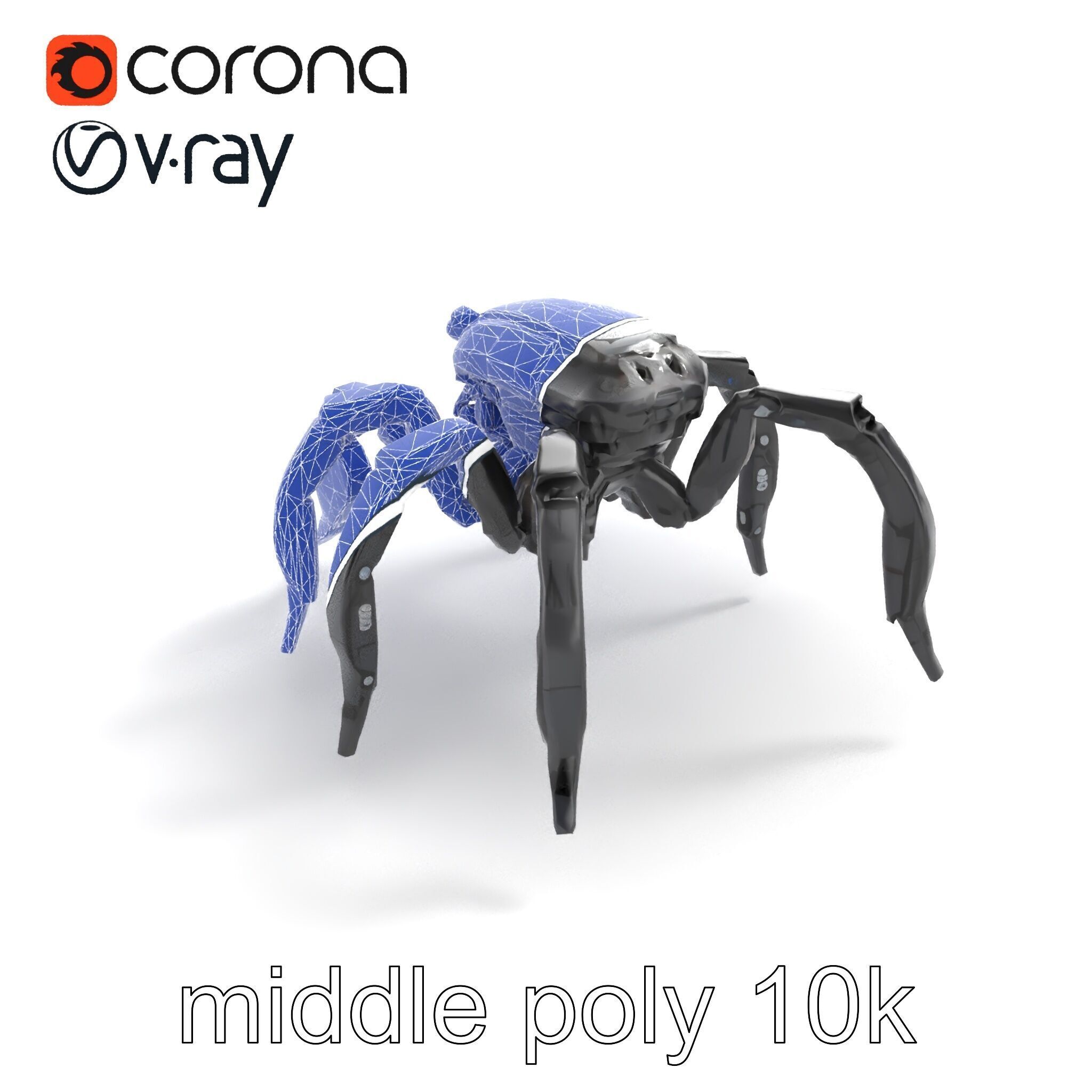 Arachnid Security Bot with Eight Limbs Model Pack Low-poly 3D model_11