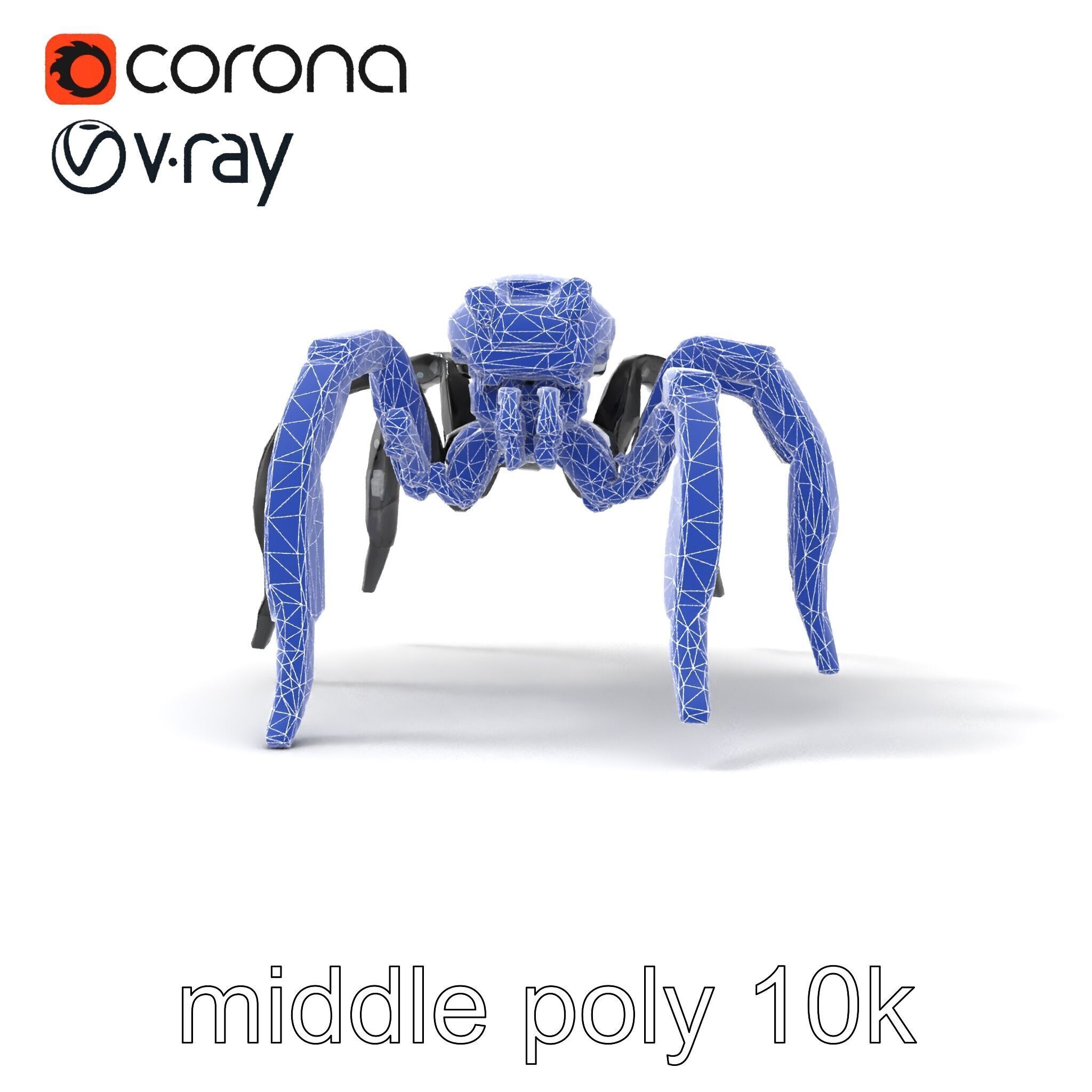 Arachnid Security Bot with Eight Limbs Model Pack Low-poly 3D model_16