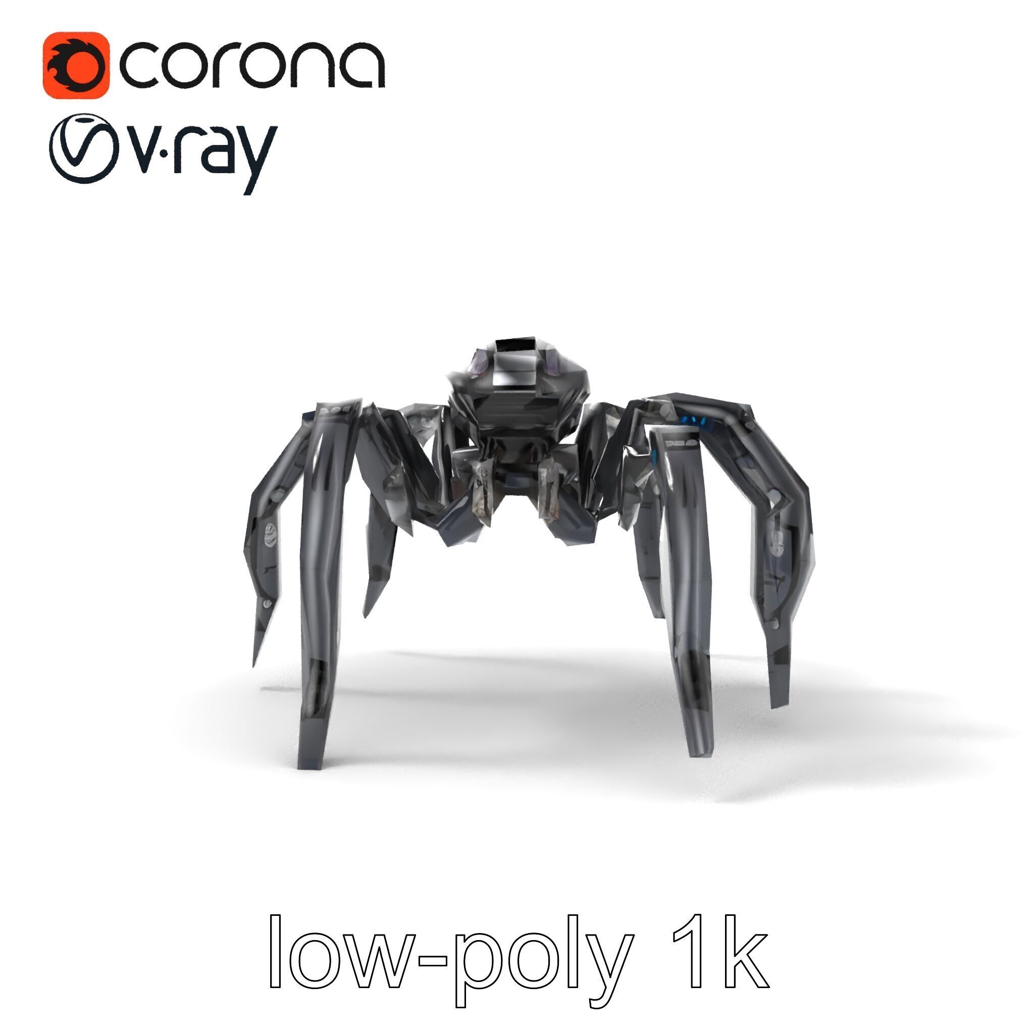 Arachnid Security Bot with Eight Limbs Model Pack Low-poly 3D model_13