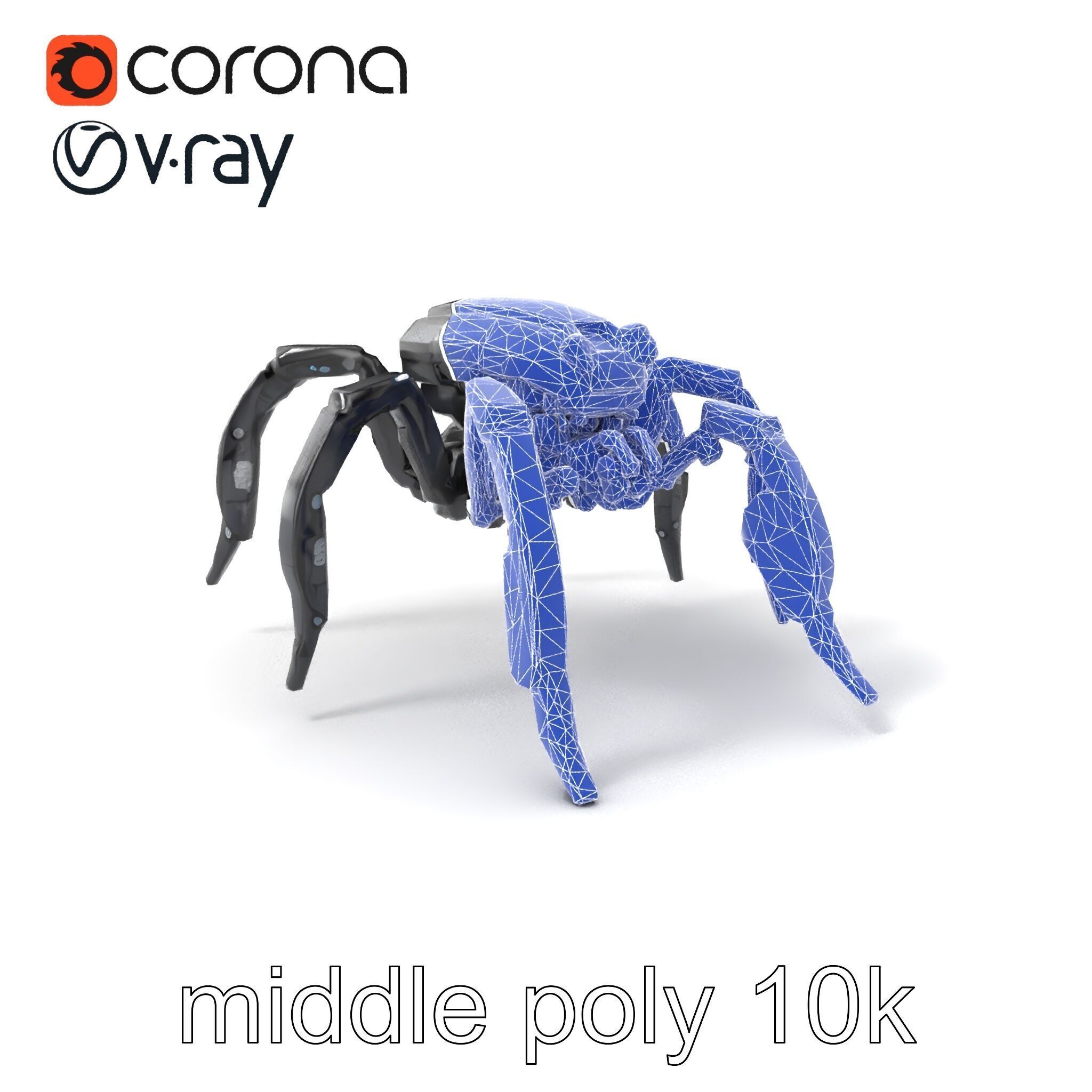 Arachnid Security Bot with Eight Limbs Model Pack Low-poly 3D model_5