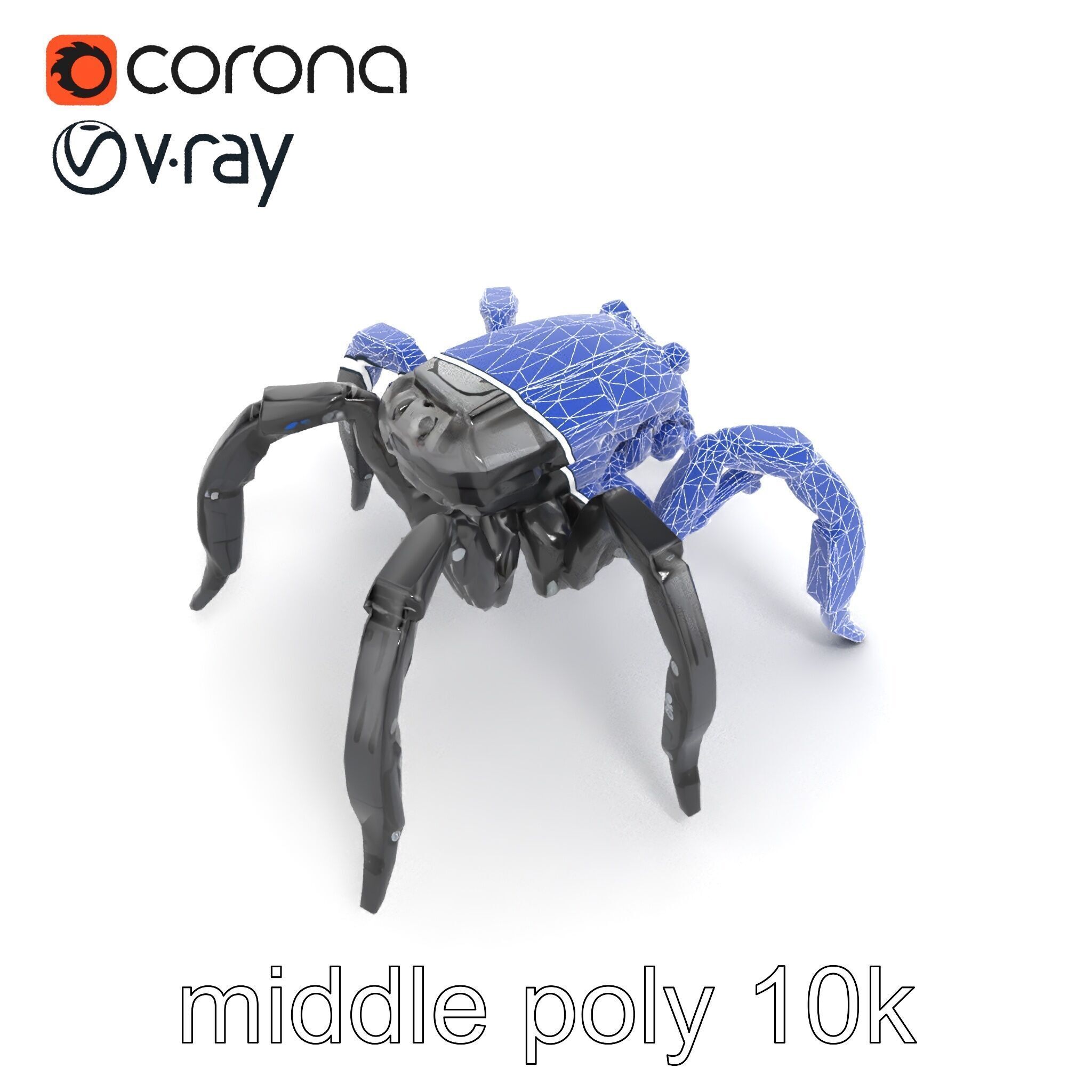 Arachnid Security Bot with Eight Limbs Model Pack Low-poly 3D model_24