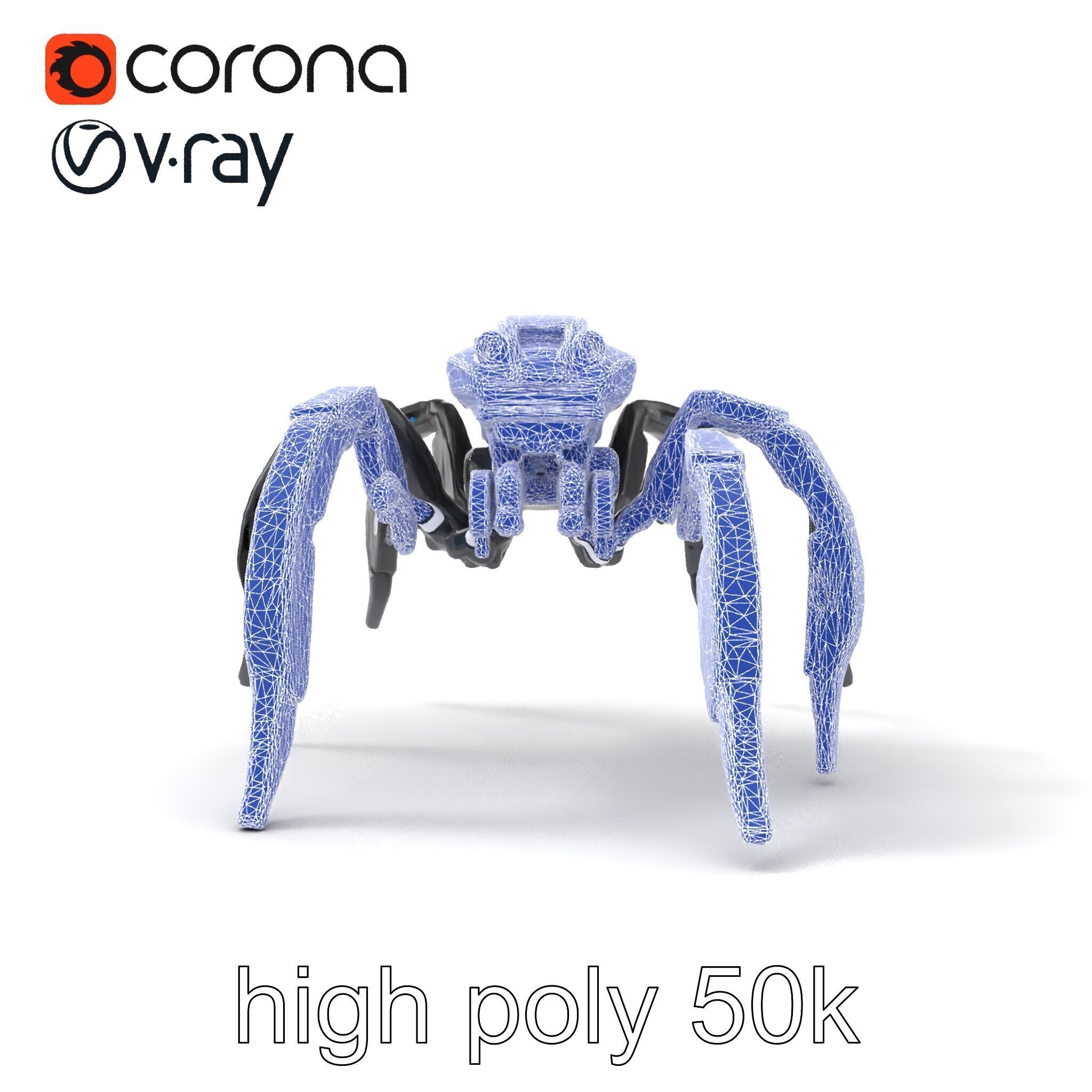 Arachnid Security Bot with Eight Limbs Model Pack Low-poly 3D model_27