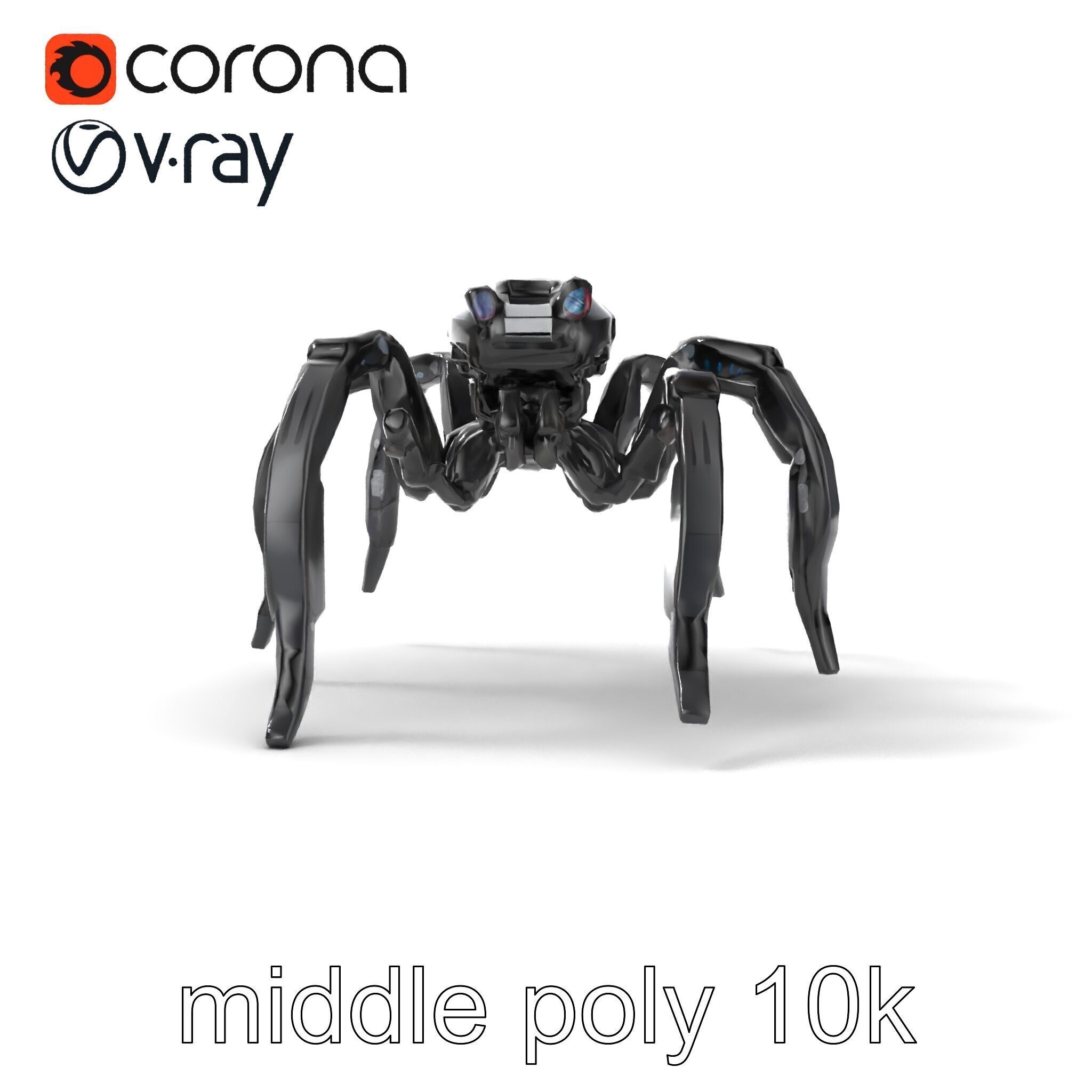 Arachnid Security Bot with Eight Limbs Model Pack Low-poly 3D model_18