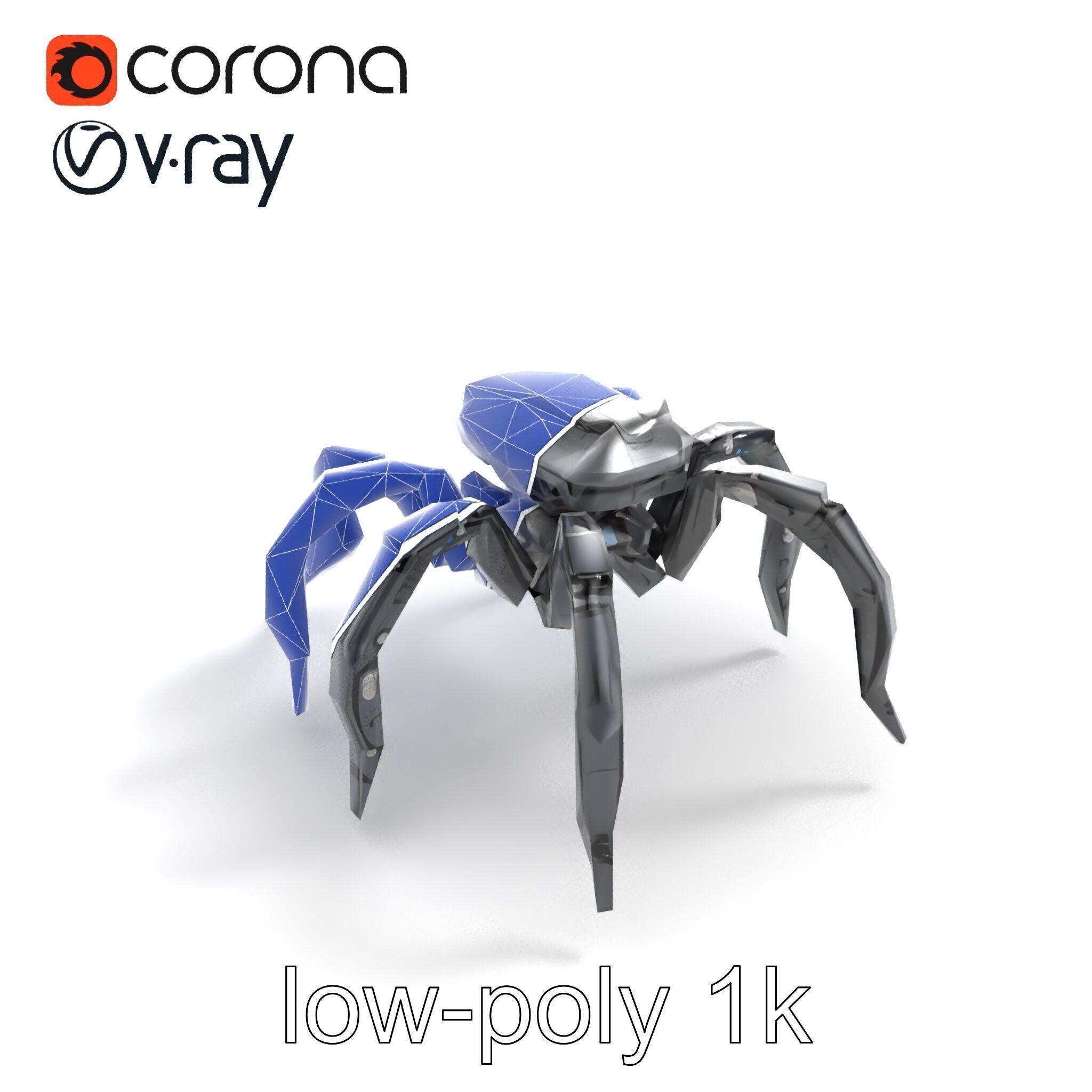 Arachnid Security Bot with Eight Limbs Model Pack Low-poly 3D model_29