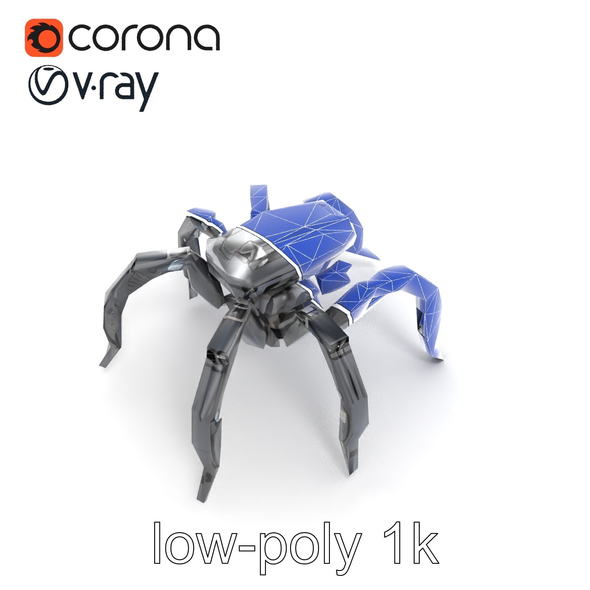 Arachnid Security Bot with Eight Limbs Model Pack Low-poly 3D model_12
