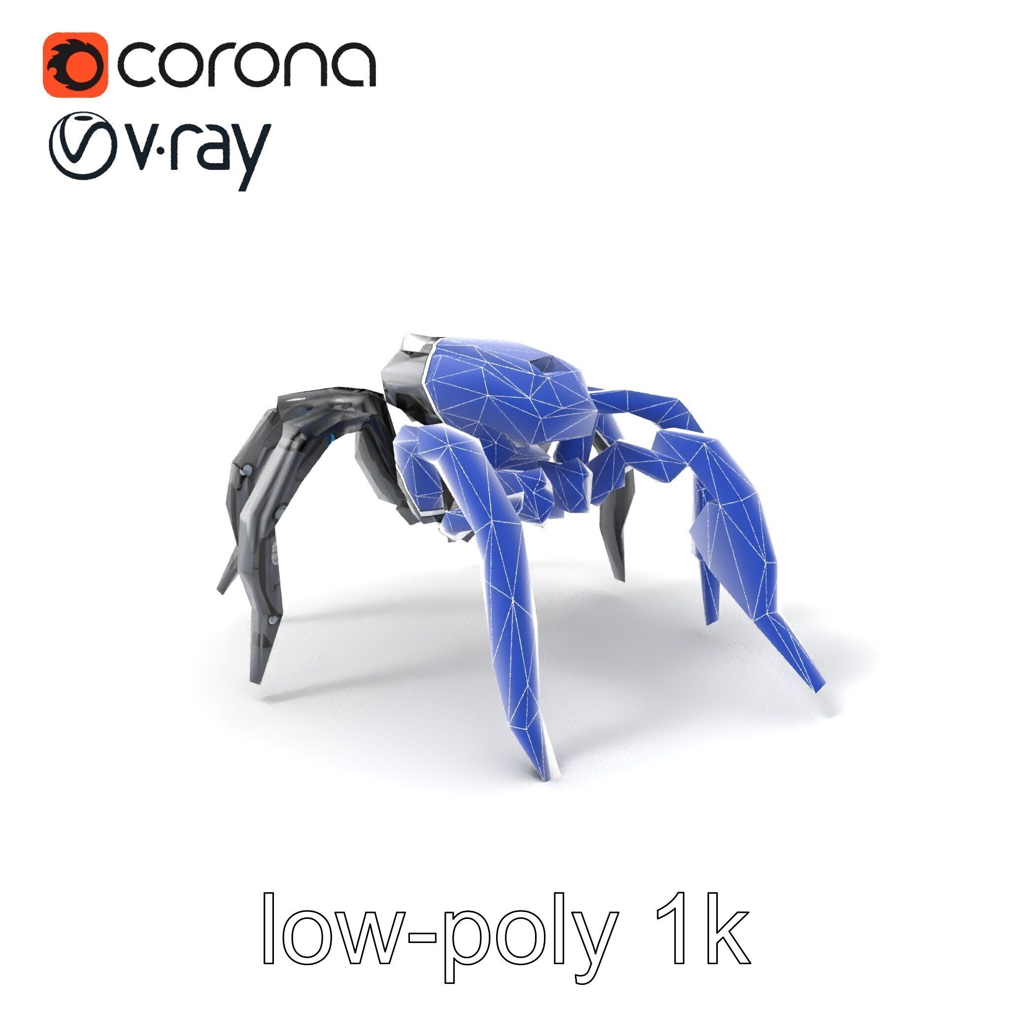 Arachnid Security Bot with Eight Limbs Model Pack Low-poly 3D model_6