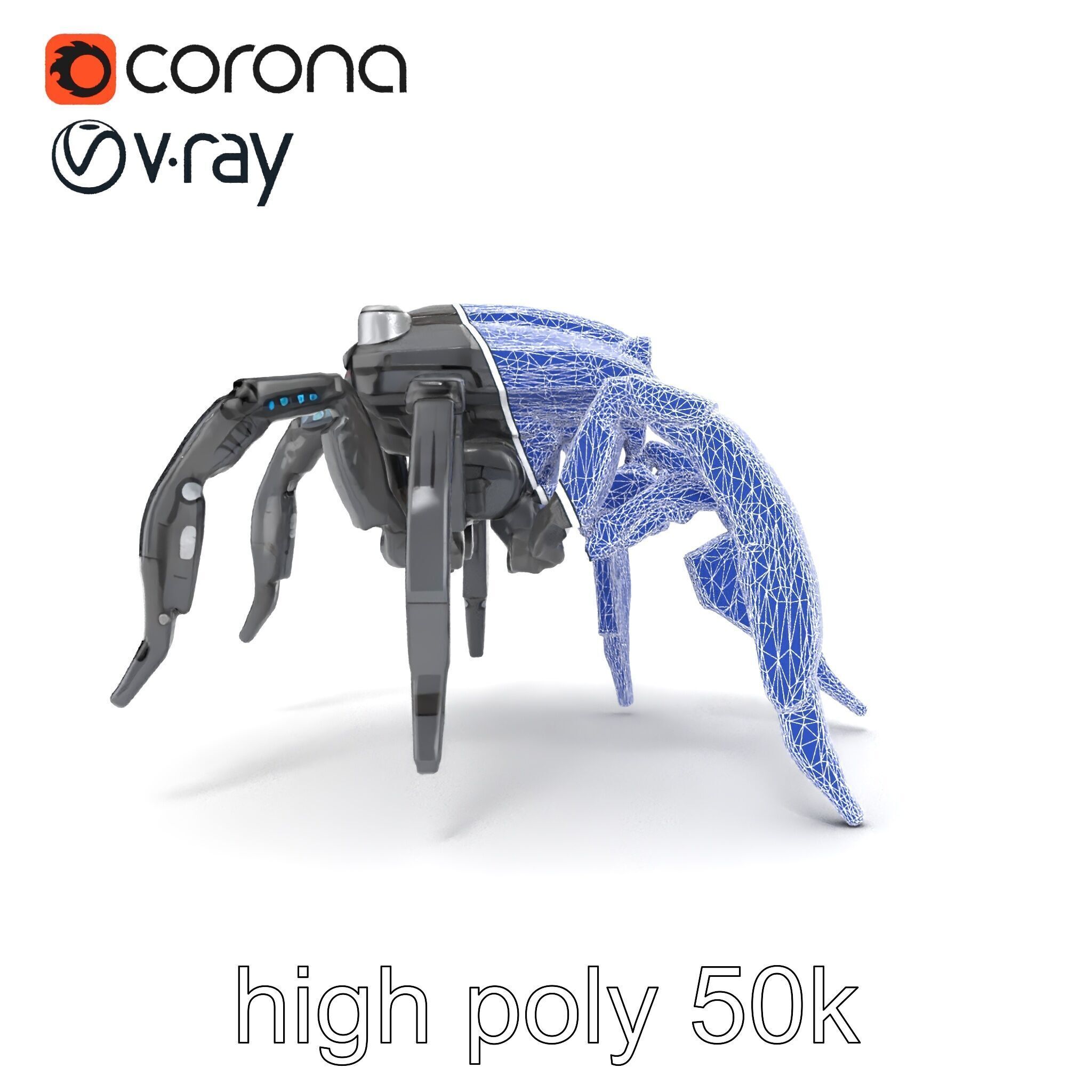 Arachnid Security Bot with Eight Limbs Model Pack Low-poly 3D model_25