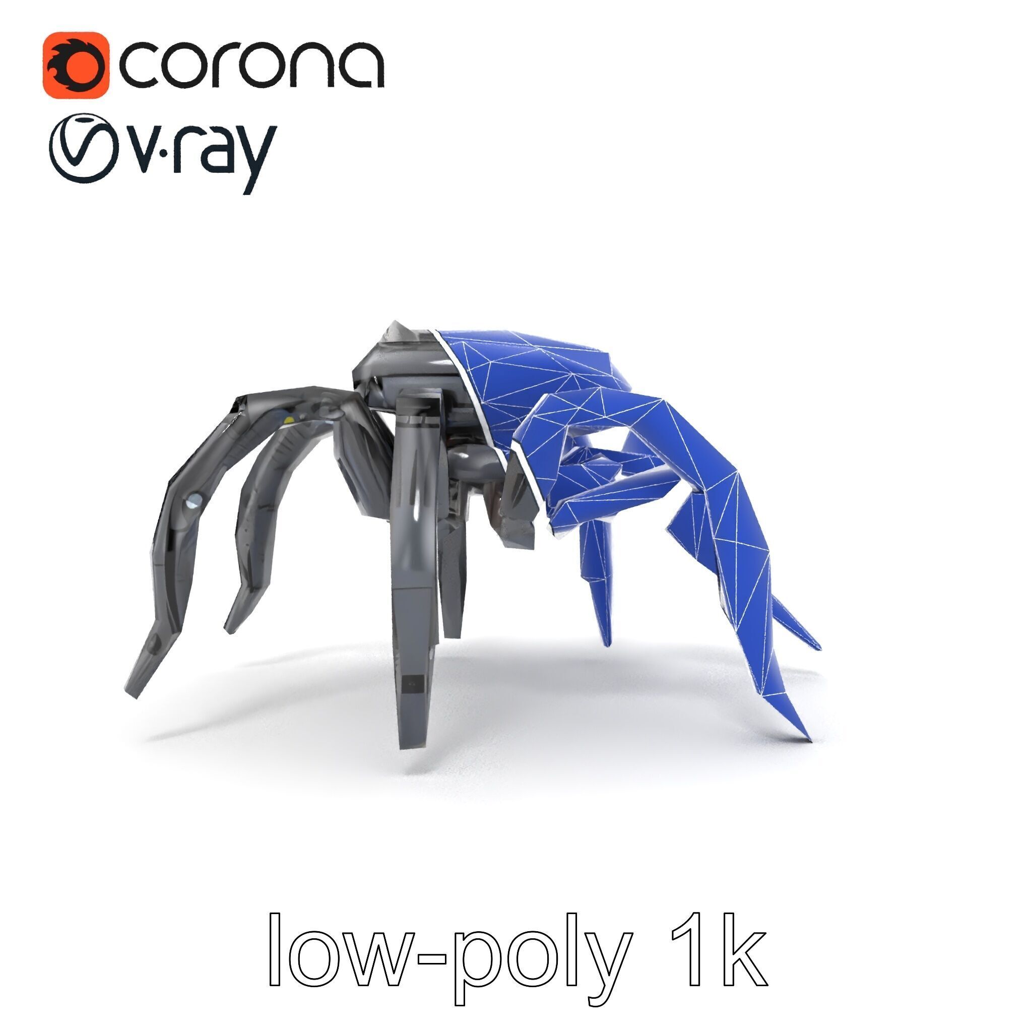 Arachnid Security Bot with Eight Limbs Model Pack Low-poly 3D model_30