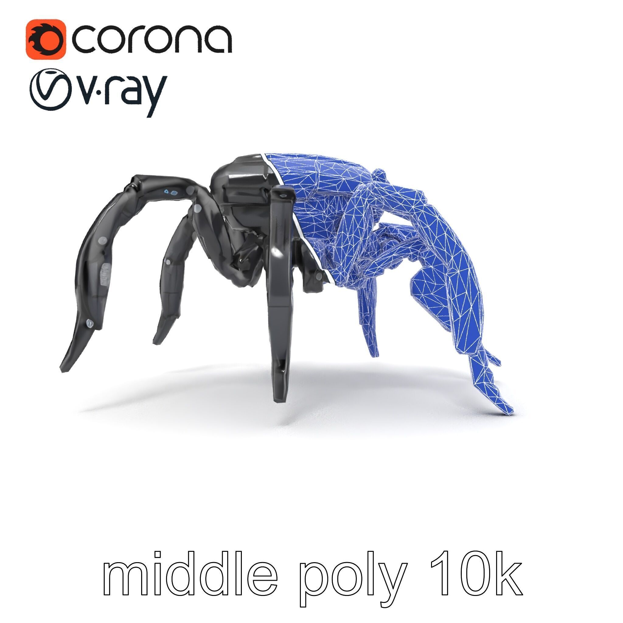 Arachnid Security Bot with Eight Limbs Model Pack Low-poly 3D model_21