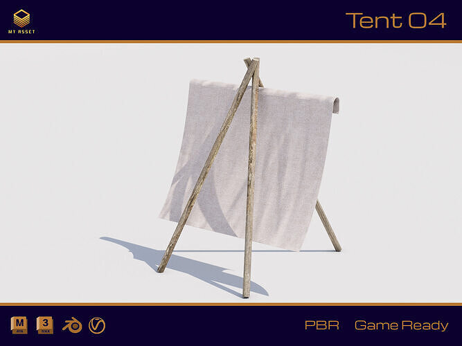 Tent 04 Low-poly 3D model