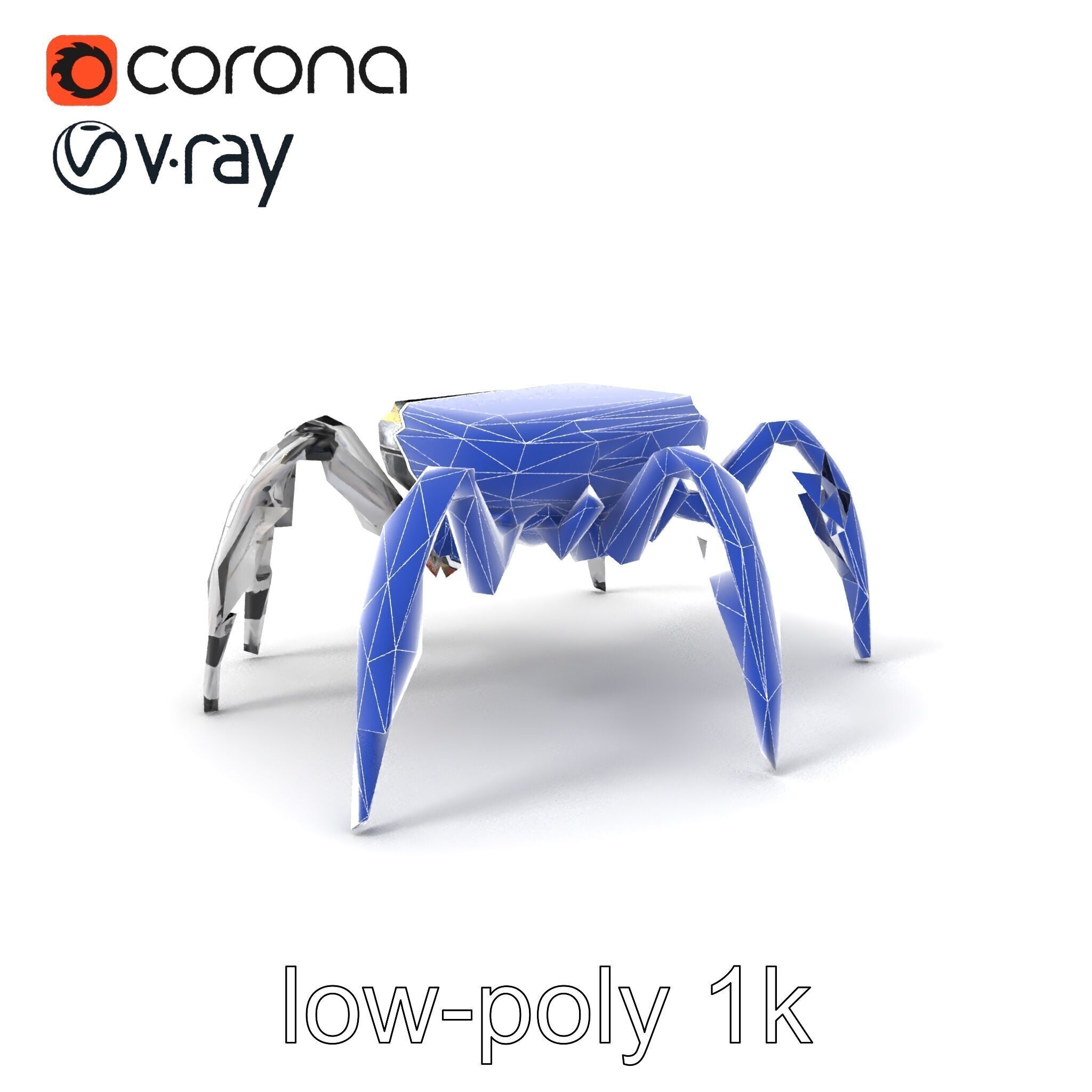 Solar-Powered Spider Cleaner Robot model pack Low-poly 3D model_7