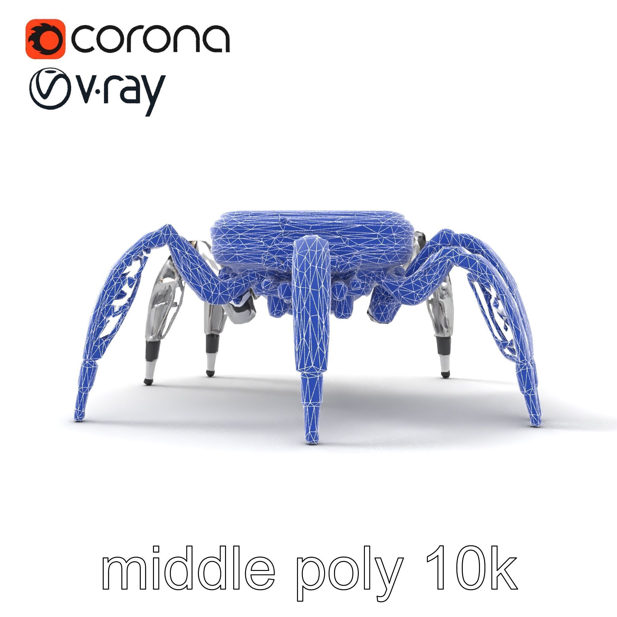 Solar-Powered Spider Cleaner Robot model pack Low-poly 3D model_29