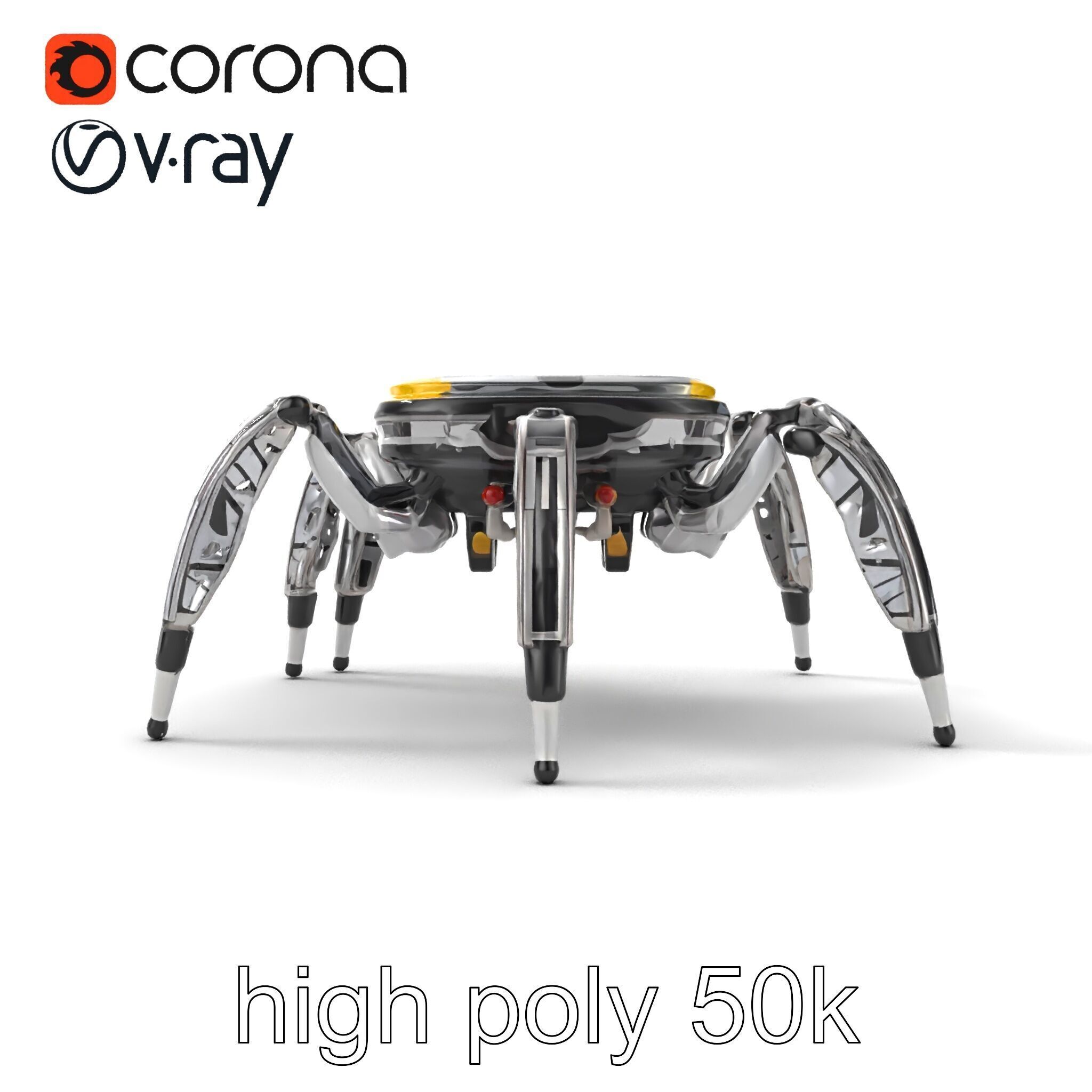 Solar-Powered Spider Cleaner Robot model pack Low-poly 3D model_18