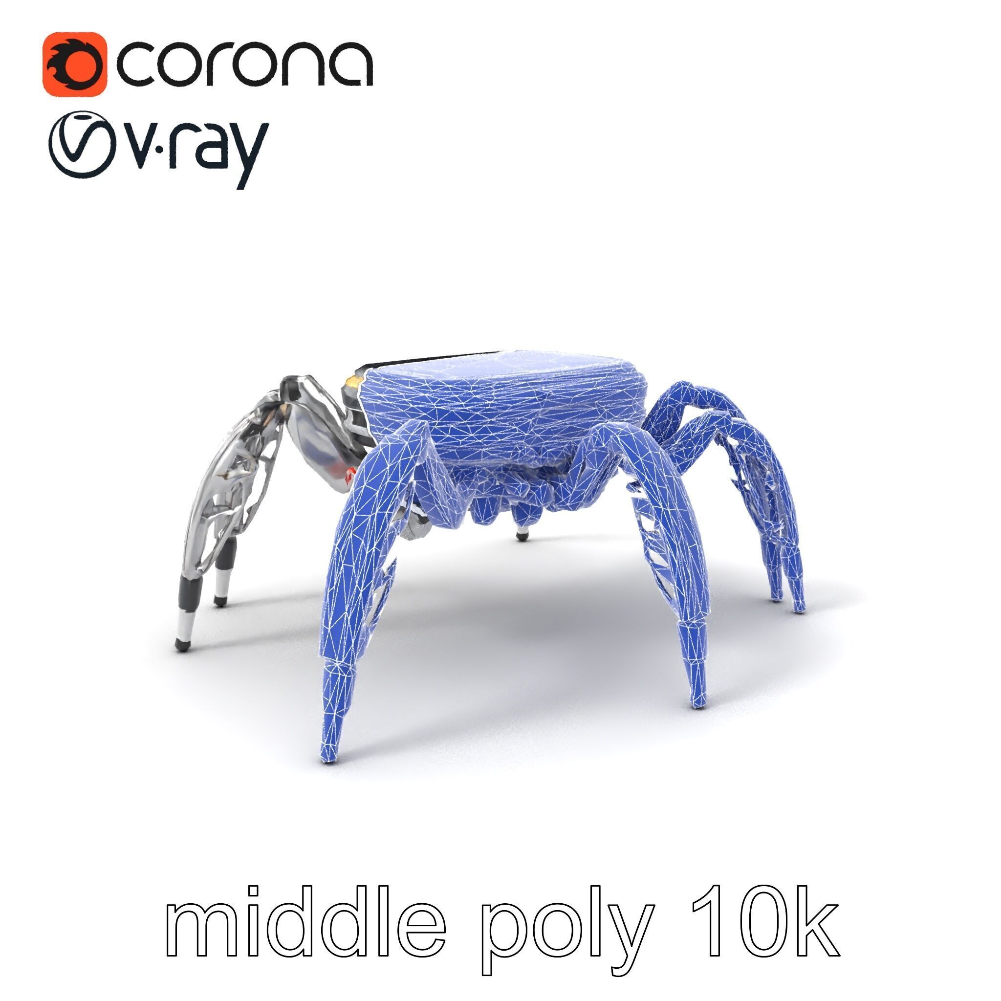 Solar-Powered Spider Cleaner Robot model pack Low-poly 3D model_6