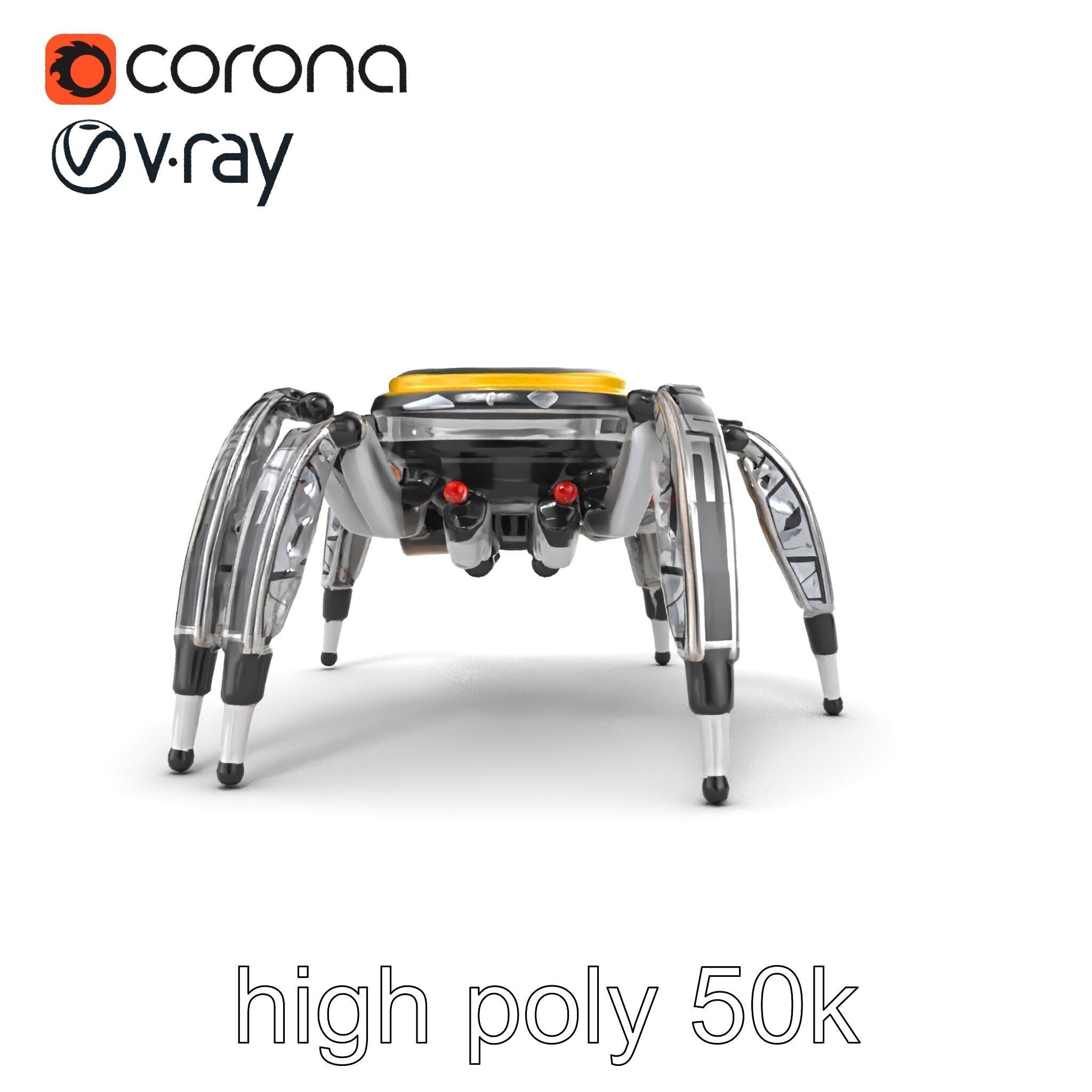 Solar-Powered Spider Cleaner Robot model pack Low-poly 3D model_17