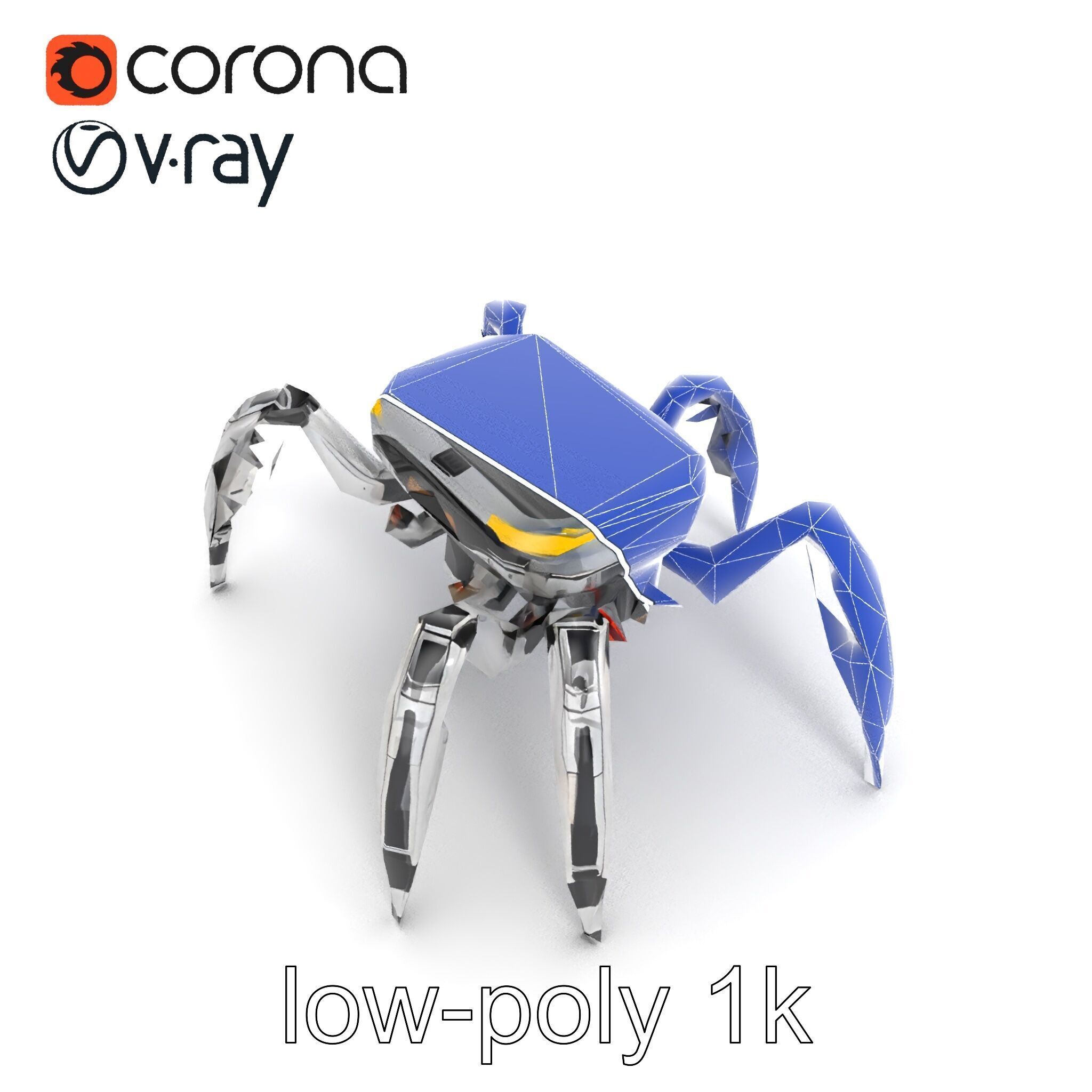 Solar-Powered Spider Cleaner Robot model pack Low-poly 3D model_19