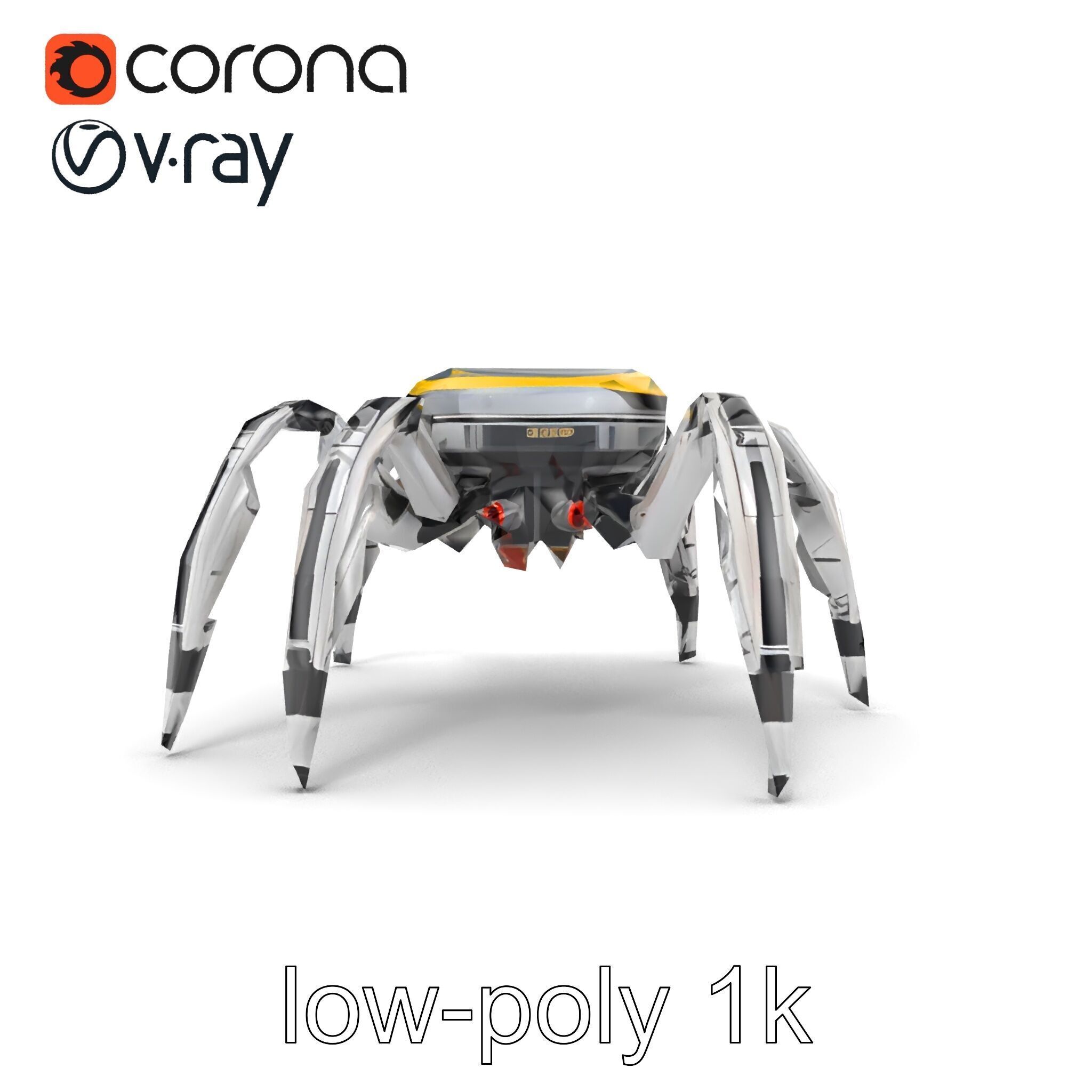 Solar-Powered Spider Cleaner Robot model pack Low-poly 3D model_27