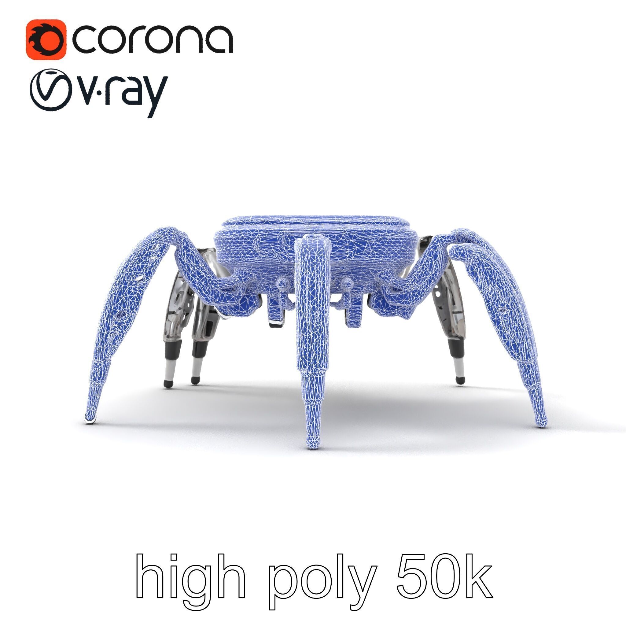 Solar-Powered Spider Cleaner Robot model pack Low-poly 3D model_20