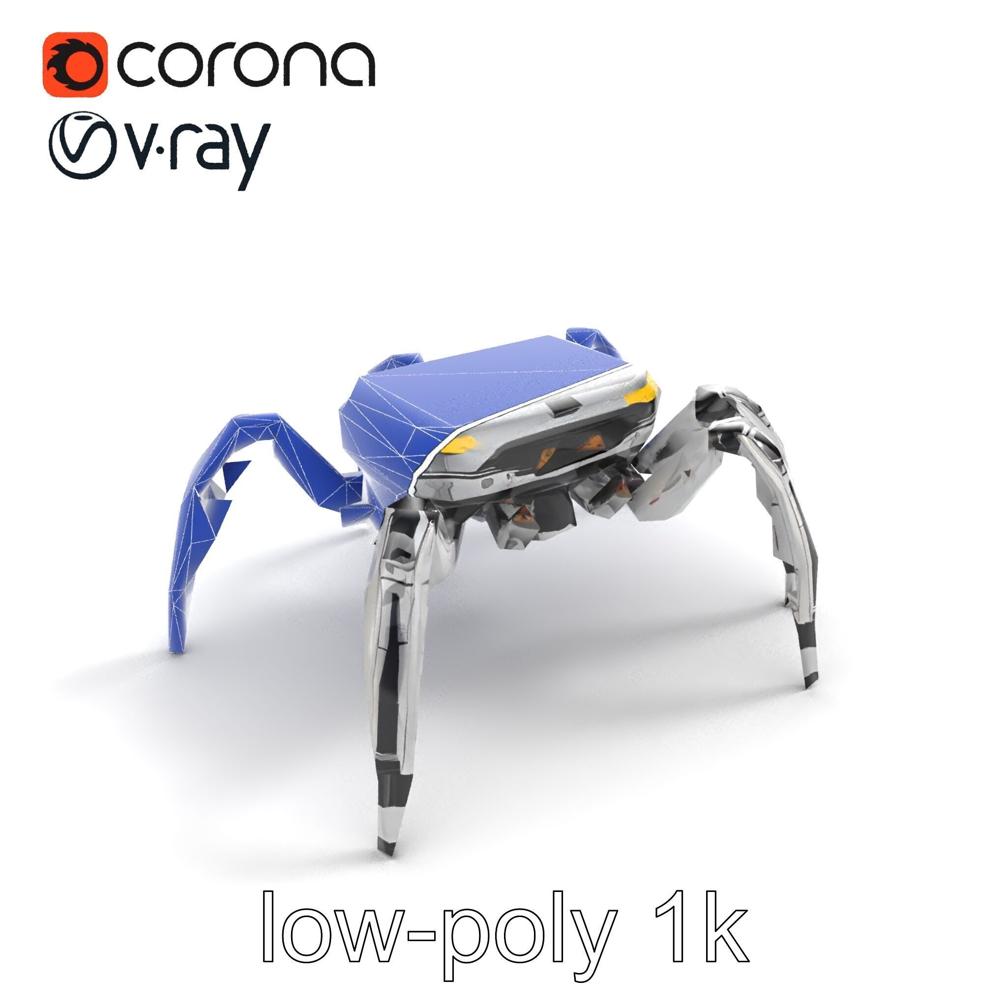 Solar-Powered Spider Cleaner Robot model pack Low-poly 3D model_22