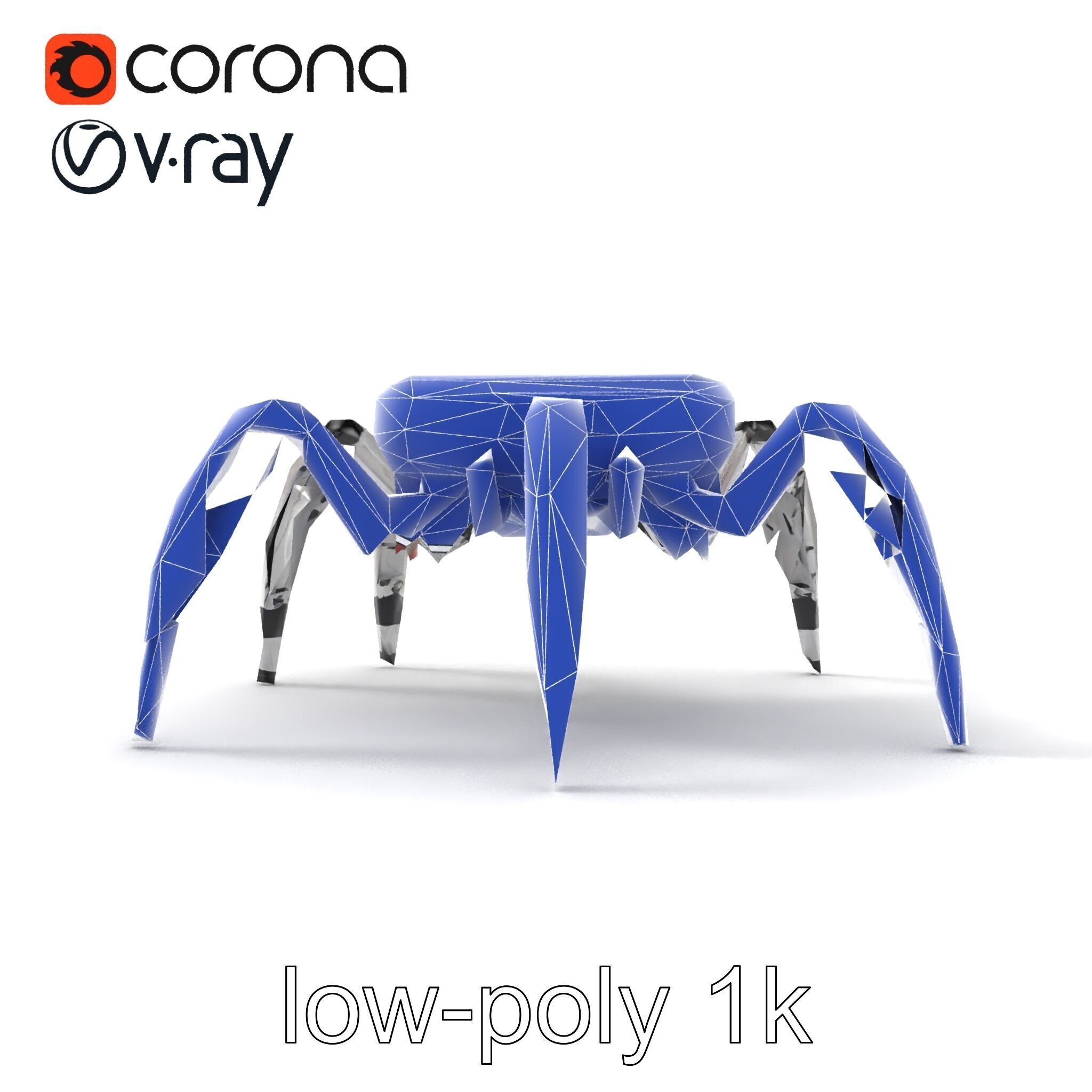 Solar-Powered Spider Cleaner Robot model pack Low-poly 3D model_32