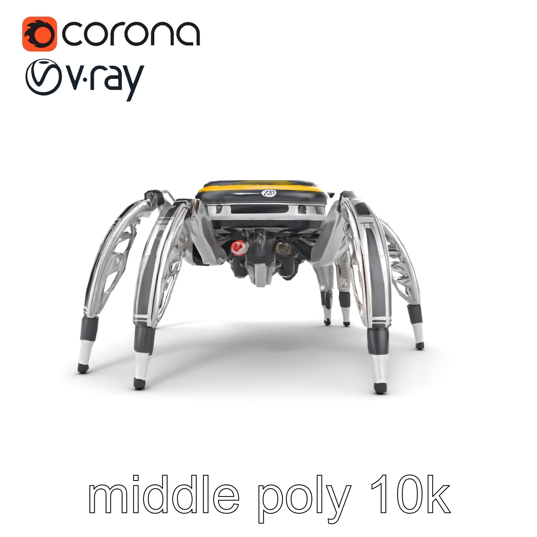 Solar-Powered Spider Cleaner Robot model pack Low-poly 3D model_23