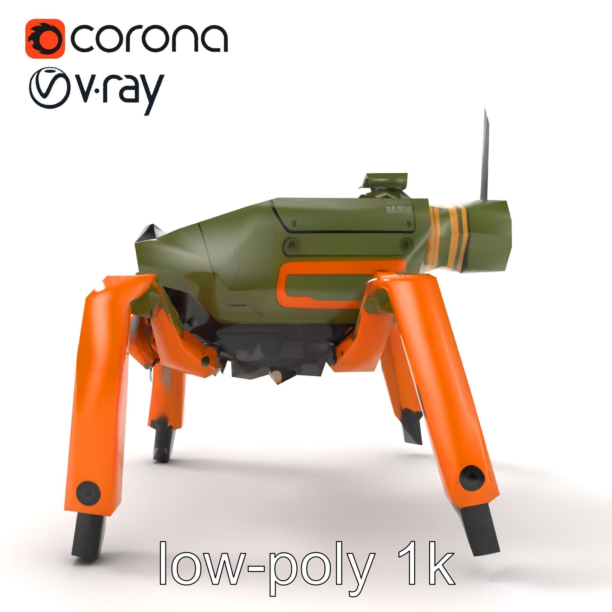 Compact Spider Reconnaissance Unit Model Pack Low-poly 3D model_23