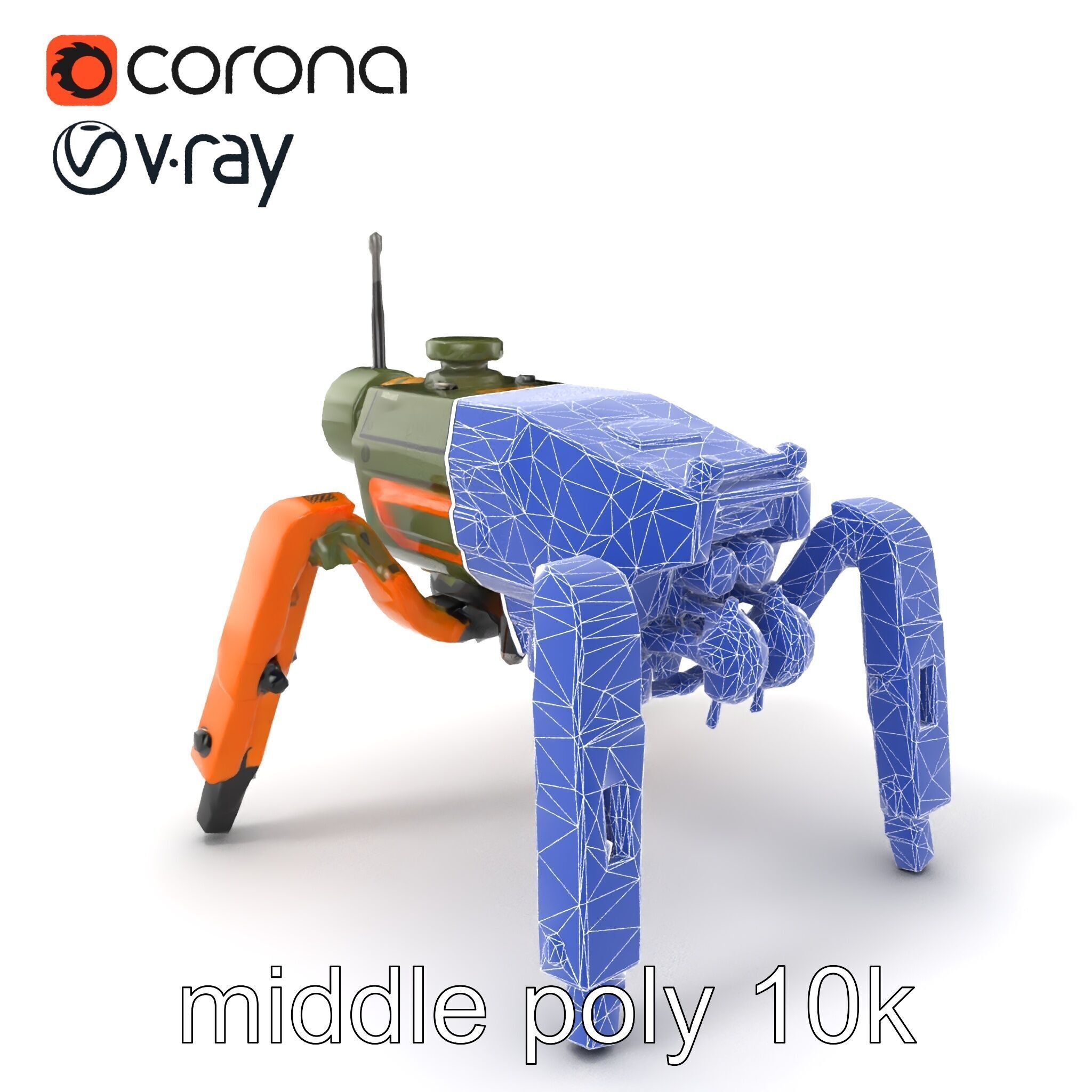 Compact Spider Reconnaissance Unit Model Pack Low-poly 3D model_6
