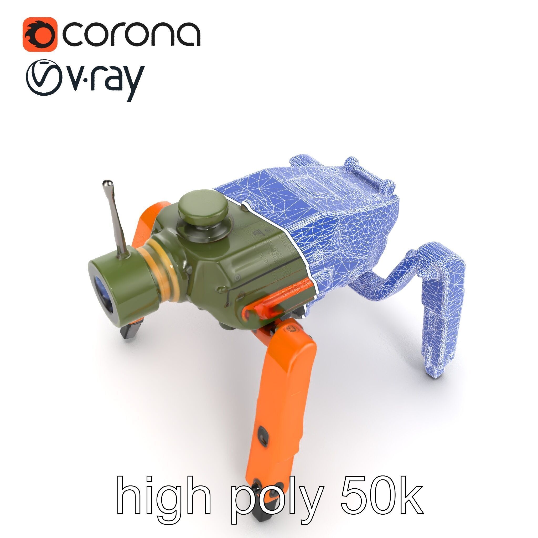 Compact Spider Reconnaissance Unit Model Pack Low-poly 3D model_31