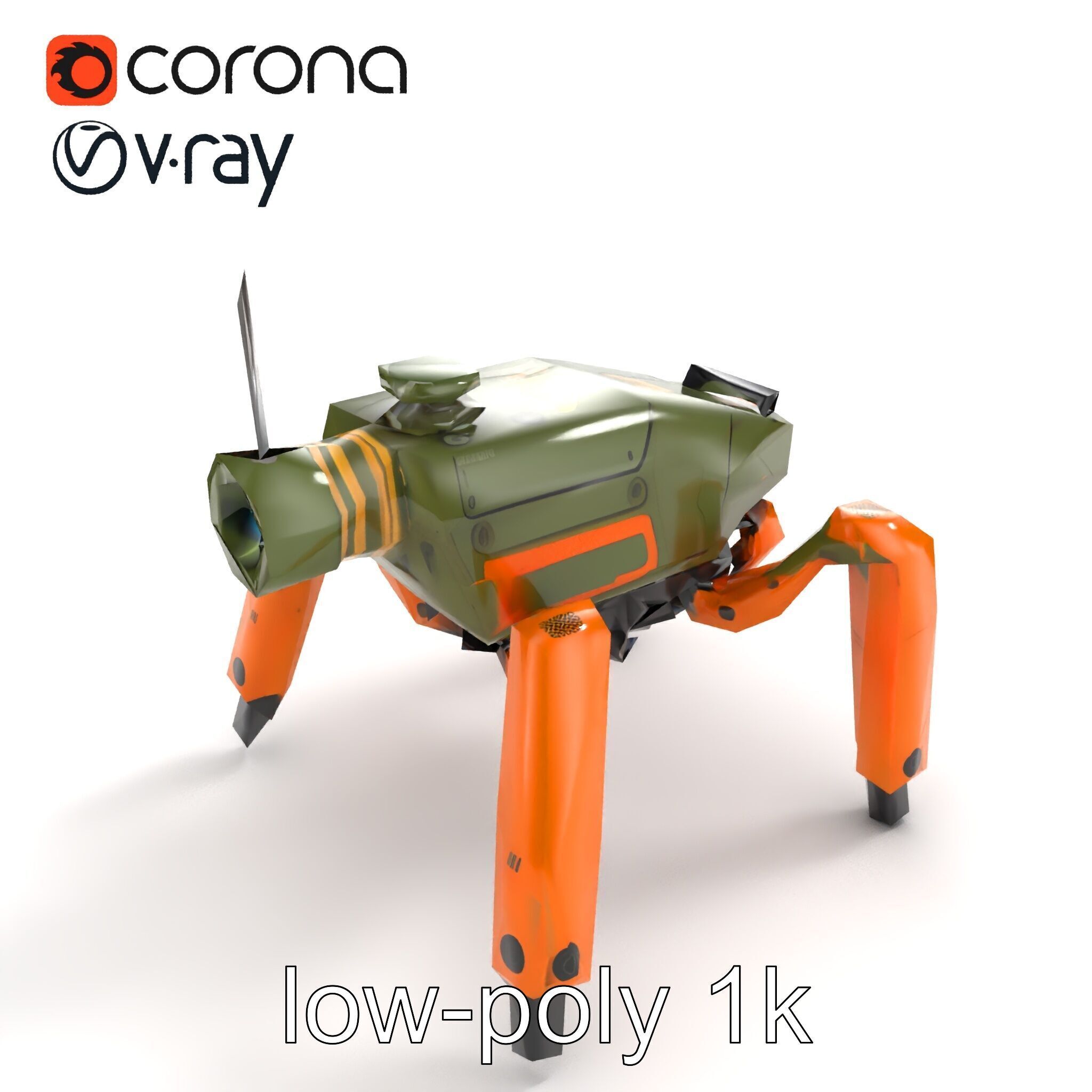 Compact Spider Reconnaissance Unit Model Pack Low-poly 3D model_9