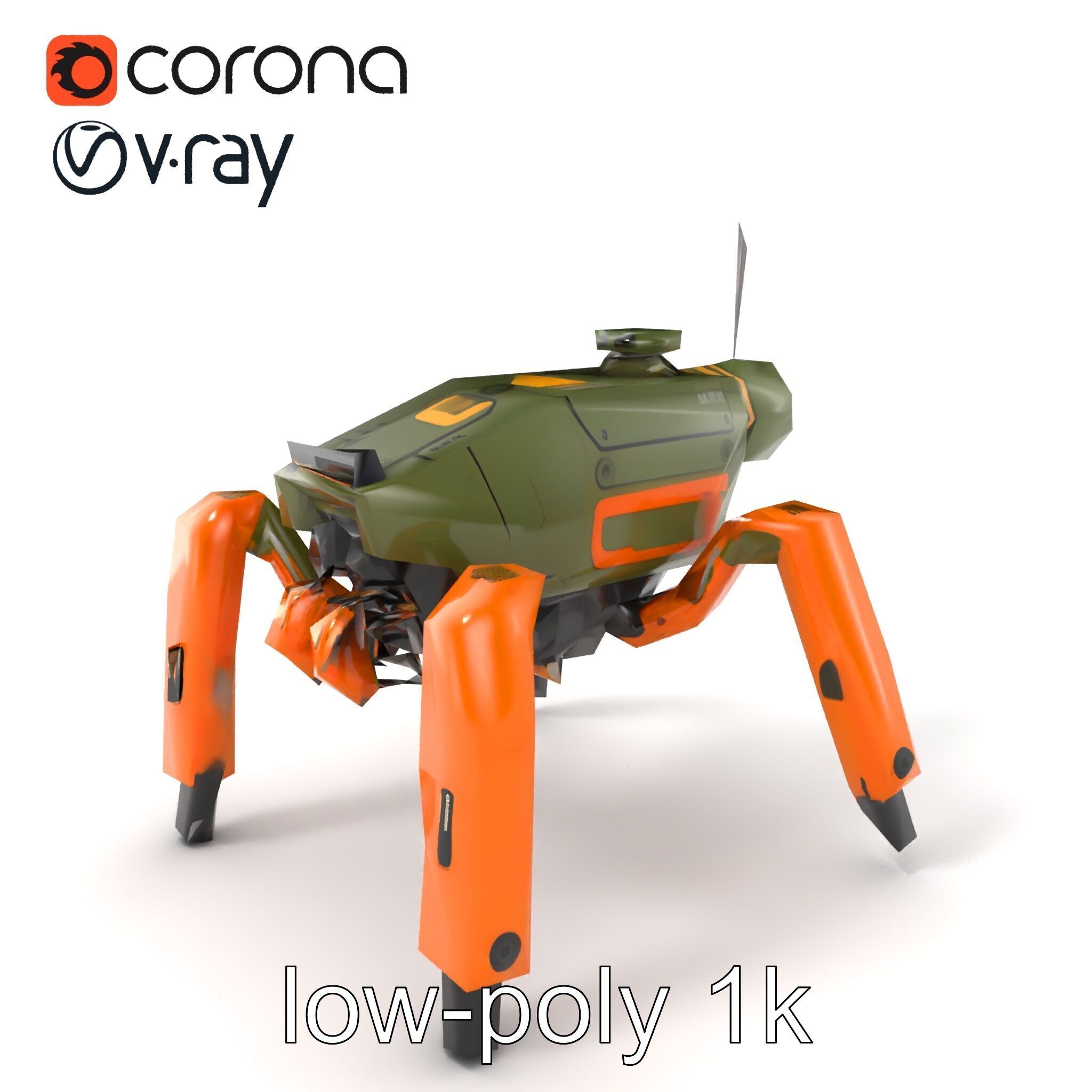 Compact Spider Reconnaissance Unit Model Pack Low-poly 3D model_5