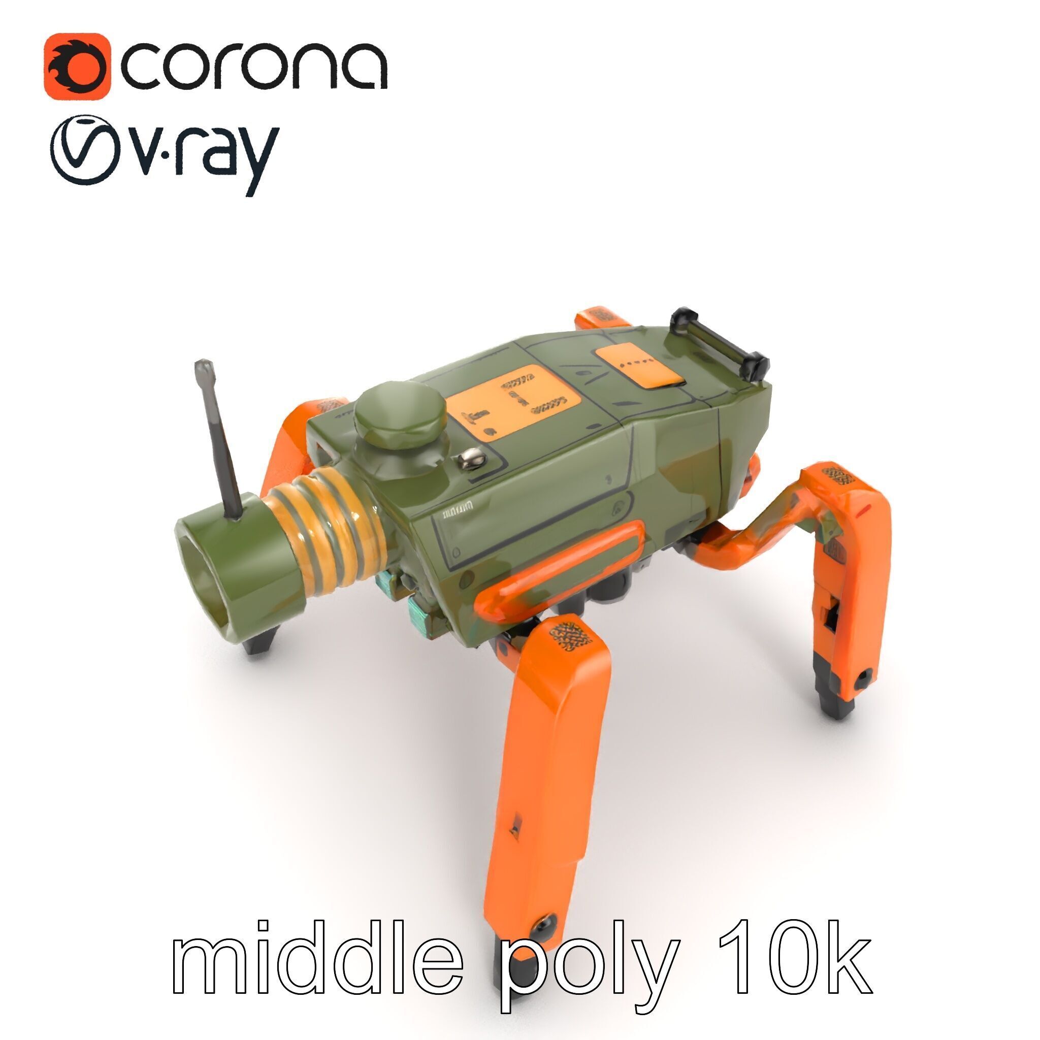 Compact Spider Reconnaissance Unit Model Pack Low-poly 3D model_11