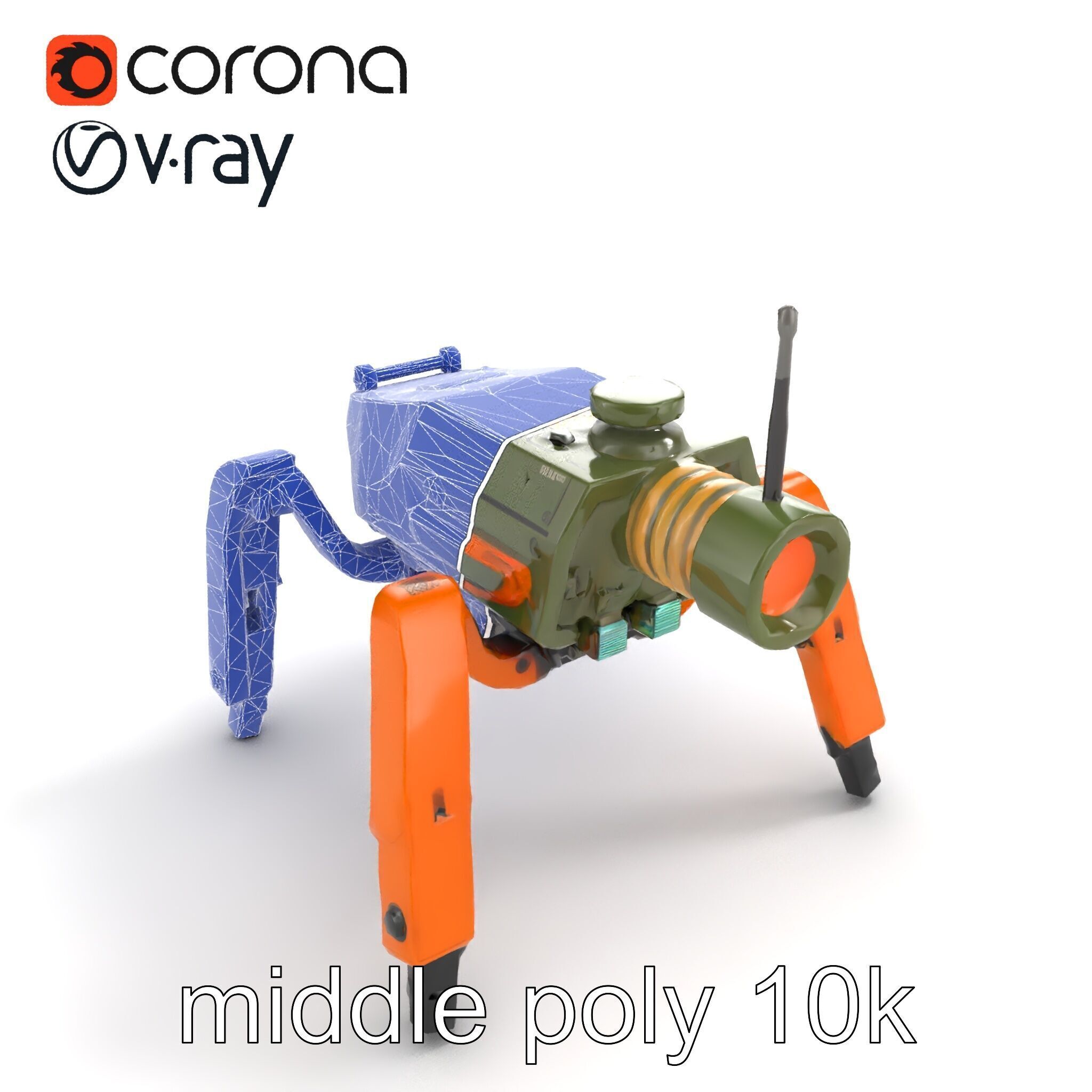 Compact Spider Reconnaissance Unit Model Pack Low-poly 3D model_13