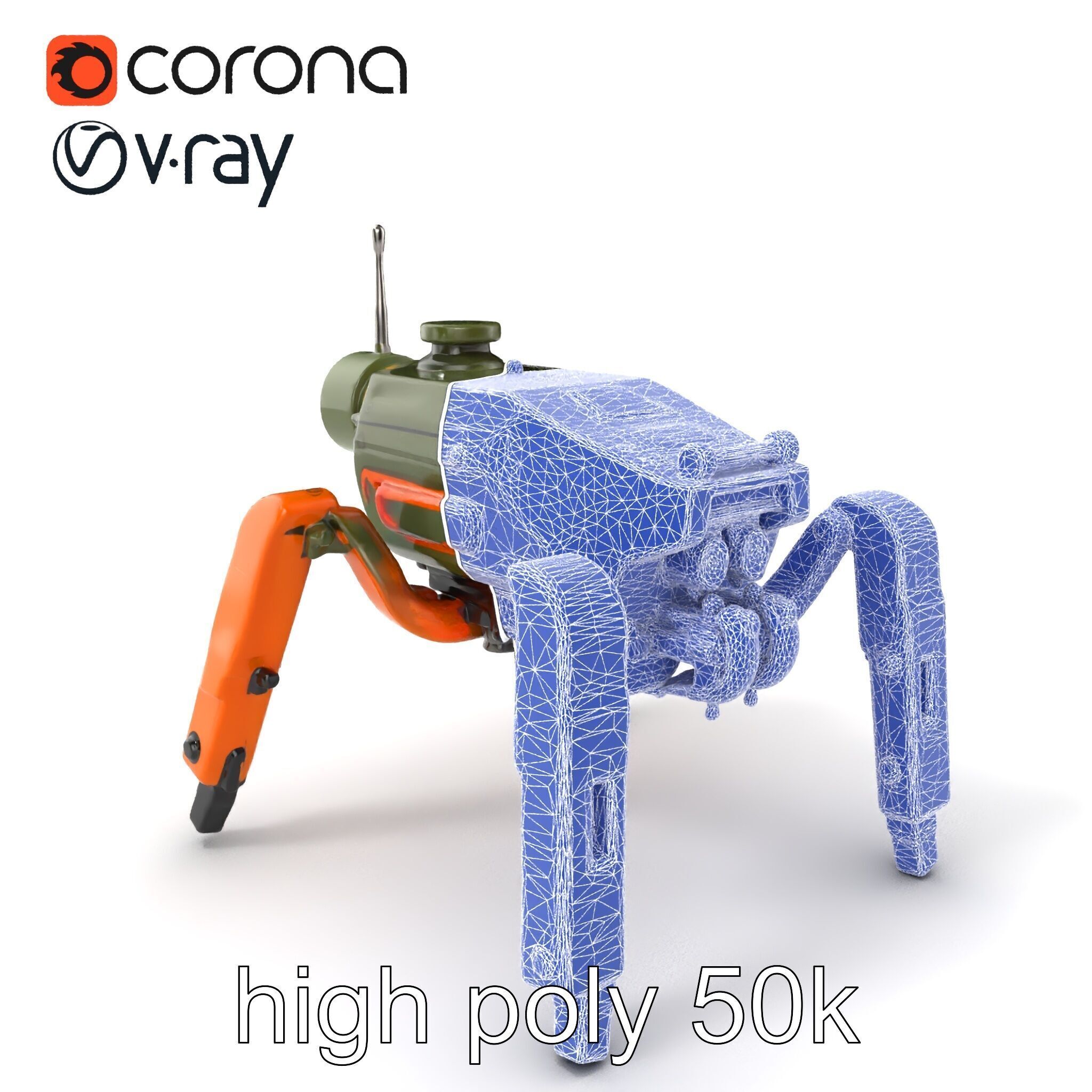 Compact Spider Reconnaissance Unit Model Pack Low-poly 3D model_10