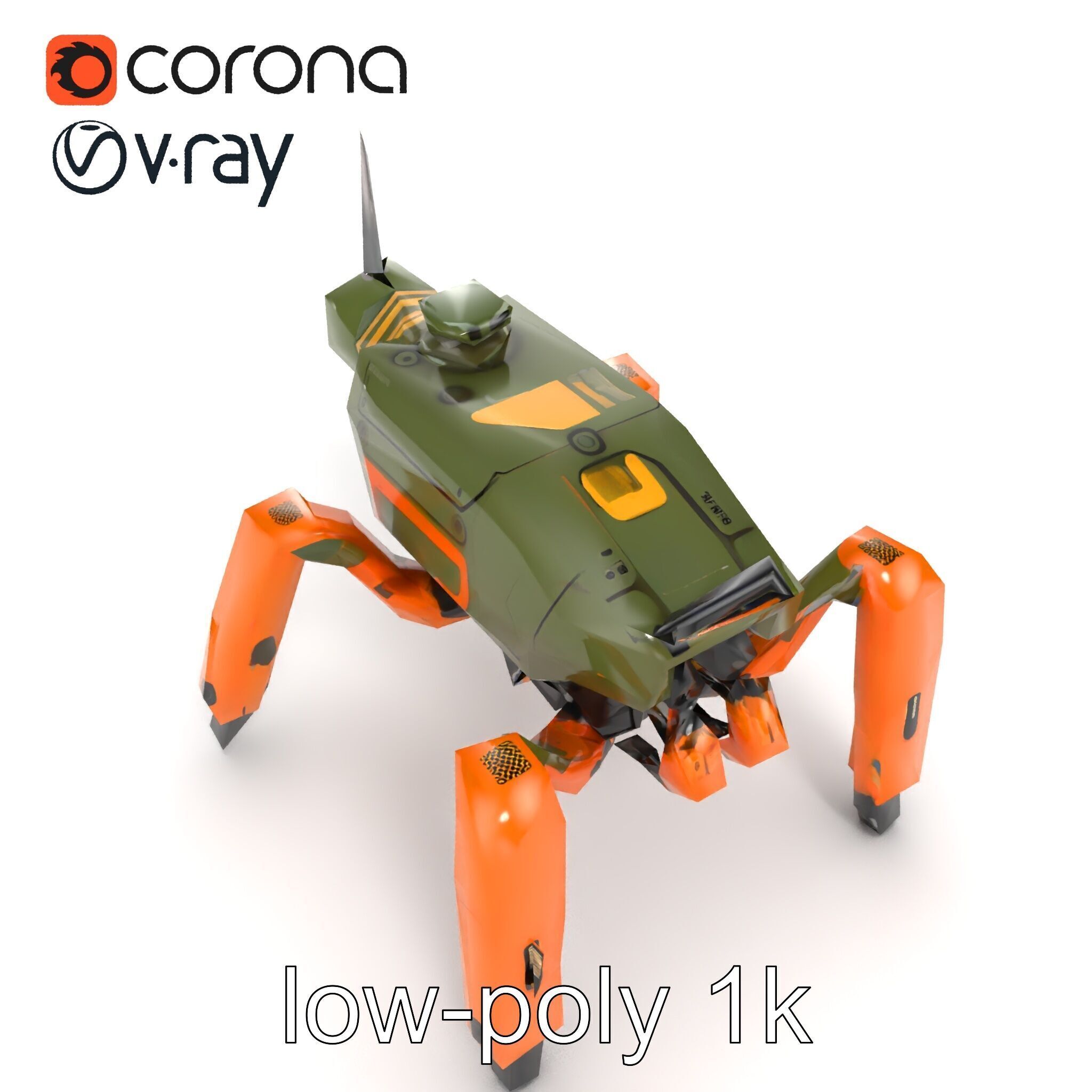 Compact Spider Reconnaissance Unit Model Pack Low-poly 3D model_14