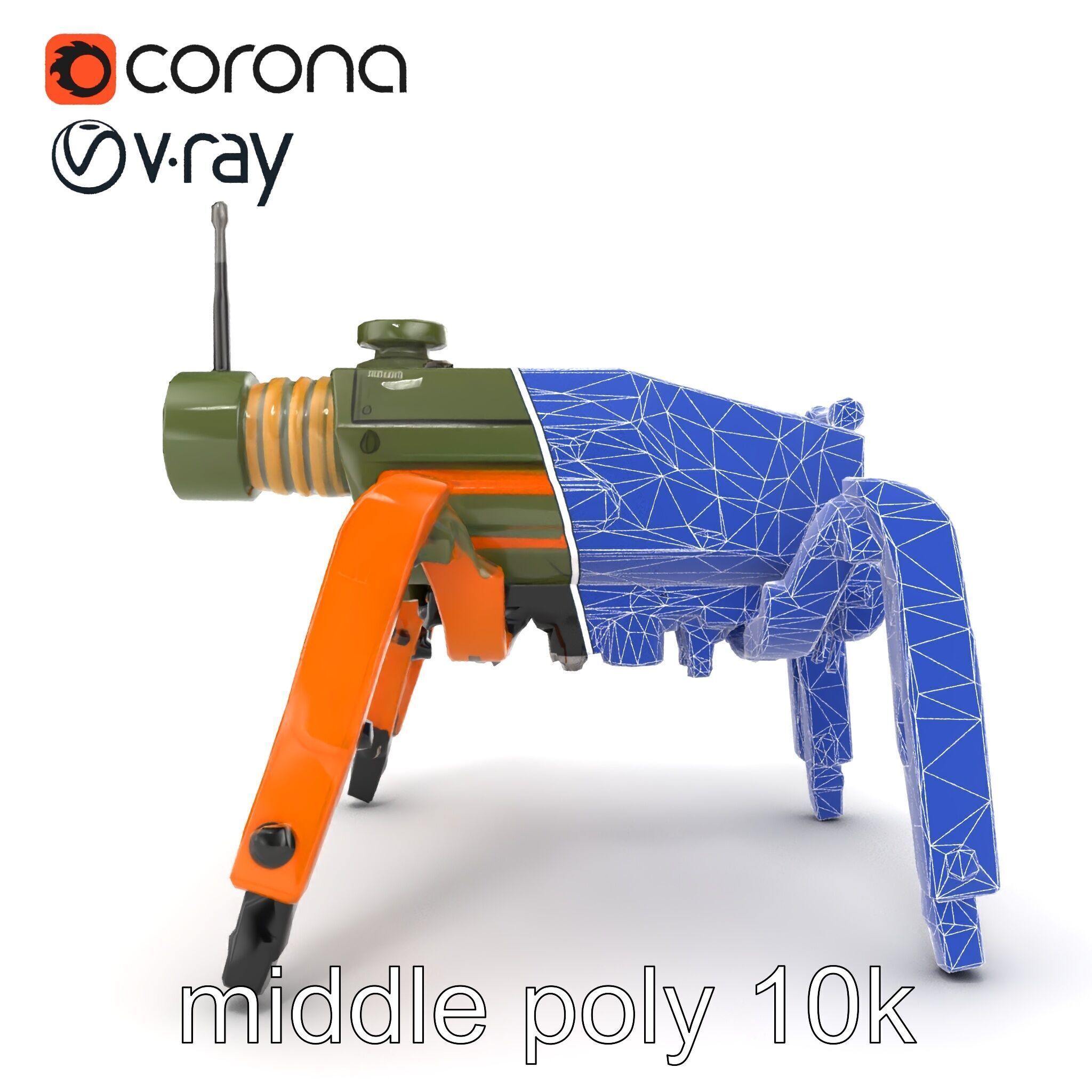 Compact Spider Reconnaissance Unit Model Pack Low-poly 3D model_30