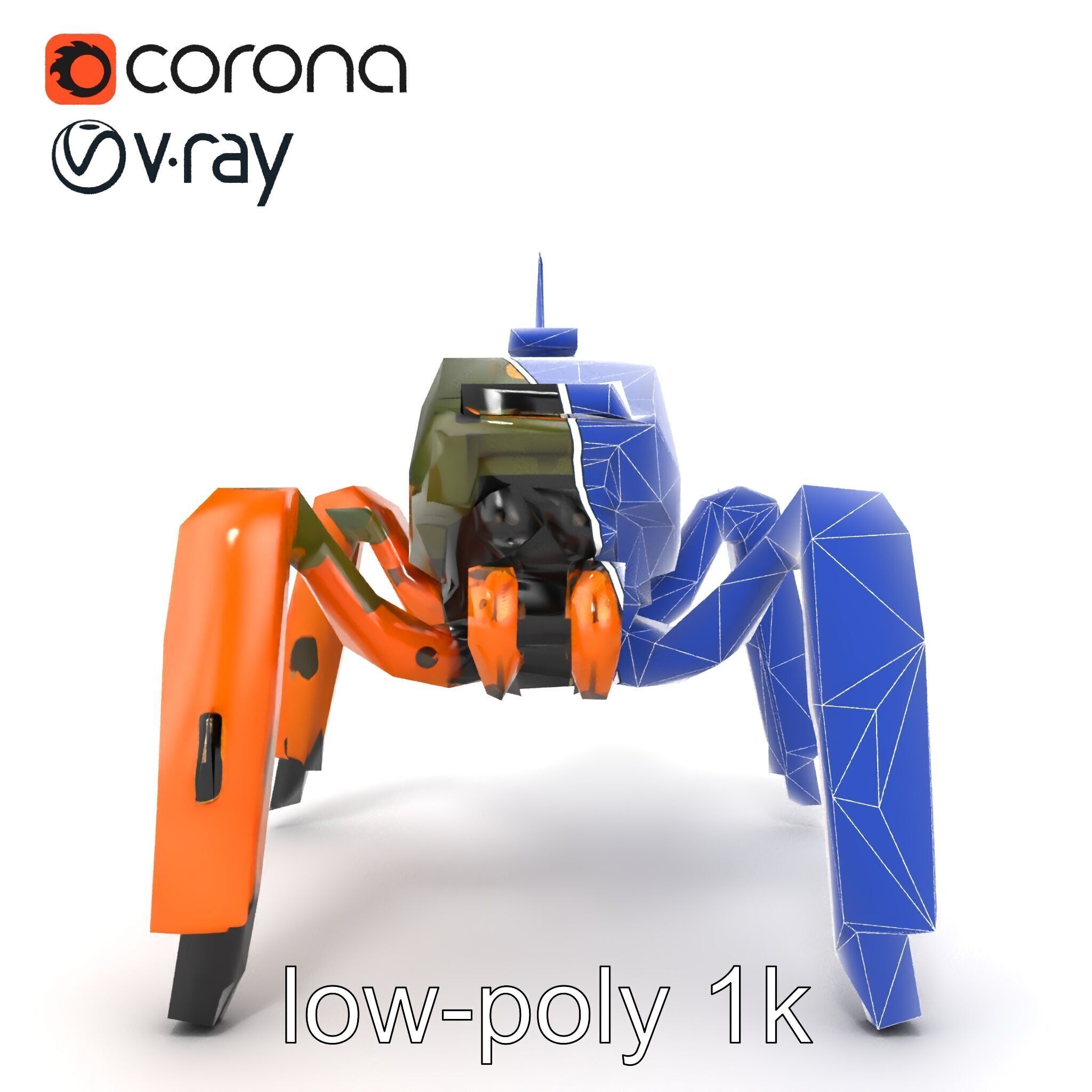 Compact Spider Reconnaissance Unit Model Pack Low-poly 3D model_26