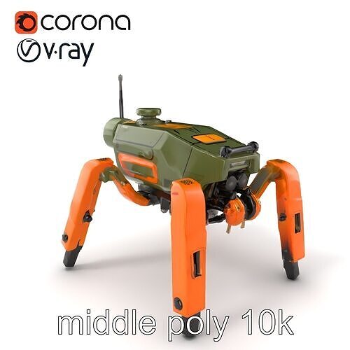 Compact Spider Reconnaissance Unit Model Pack Low-poly 3D model