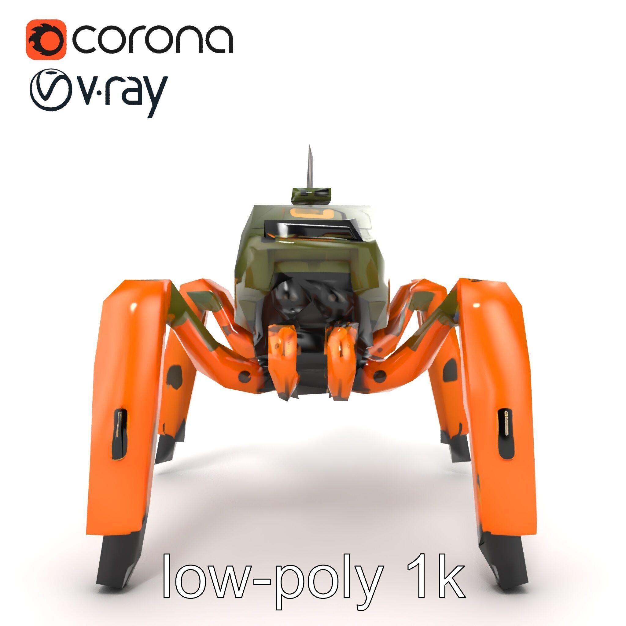 Compact Spider Reconnaissance Unit Model Pack Low-poly 3D model_17
