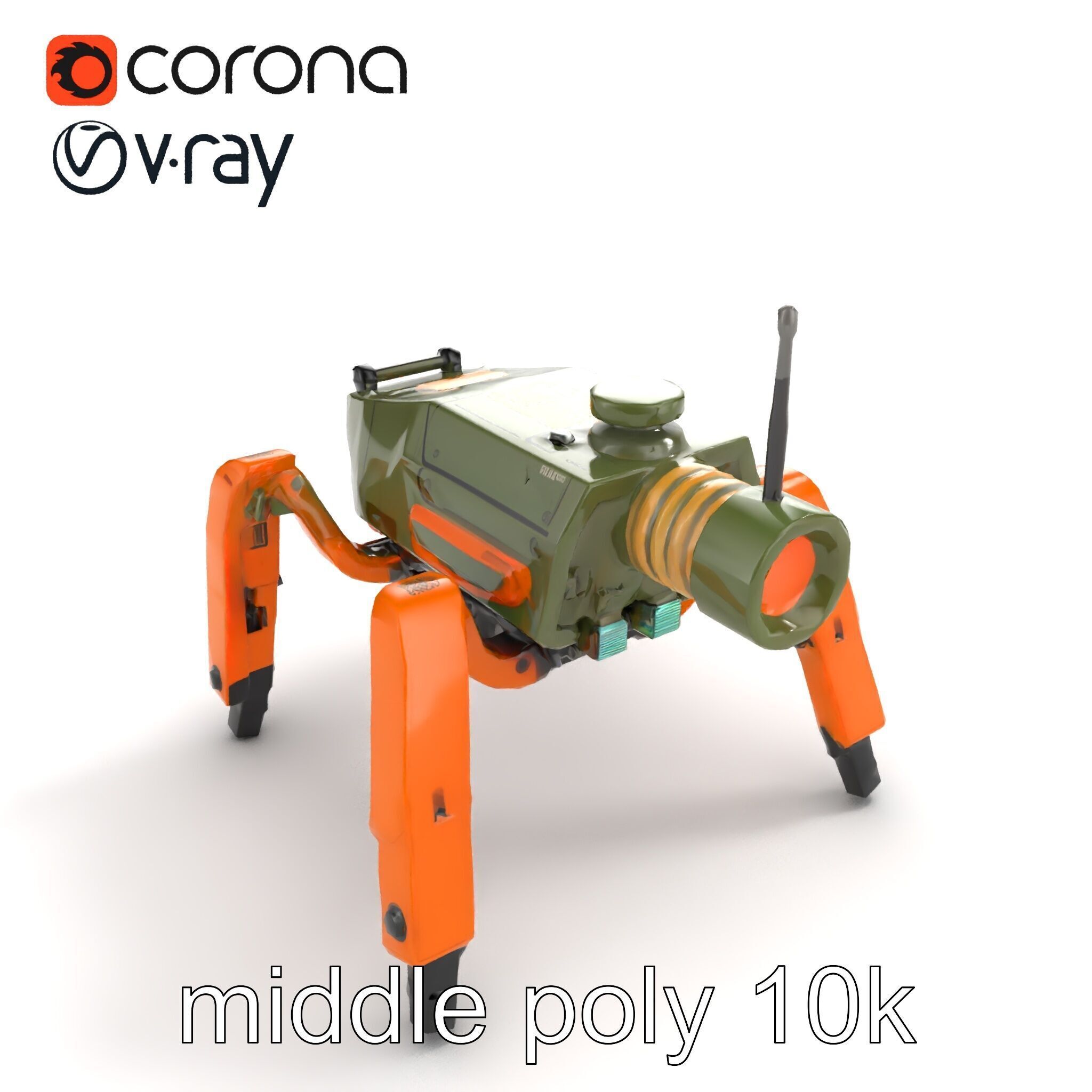 Compact Spider Reconnaissance Unit Model Pack Low-poly 3D model_8