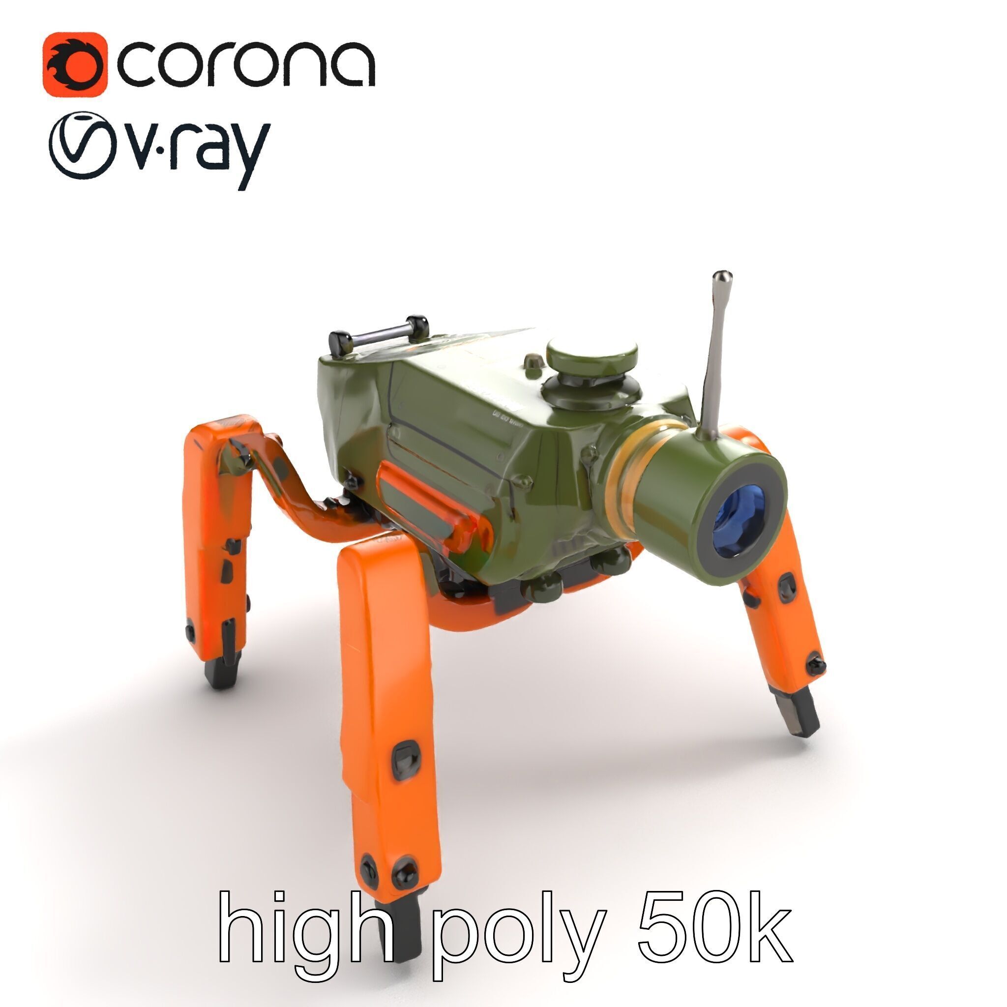 Compact Spider Reconnaissance Unit Model Pack Low-poly 3D model_29