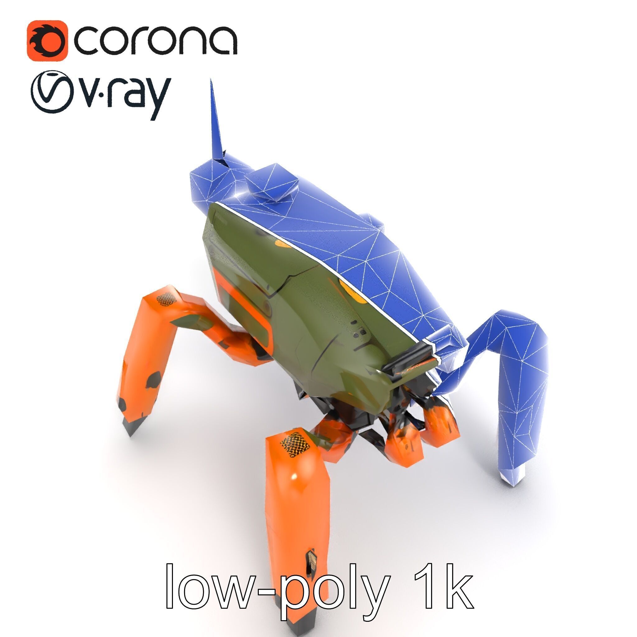 Compact Spider Reconnaissance Unit Model Pack Low-poly 3D model_24