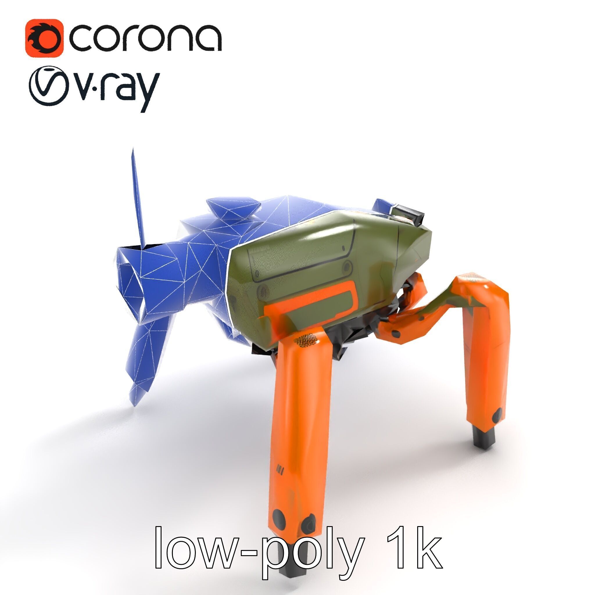 Compact Spider Reconnaissance Unit Model Pack Low-poly 3D model_27